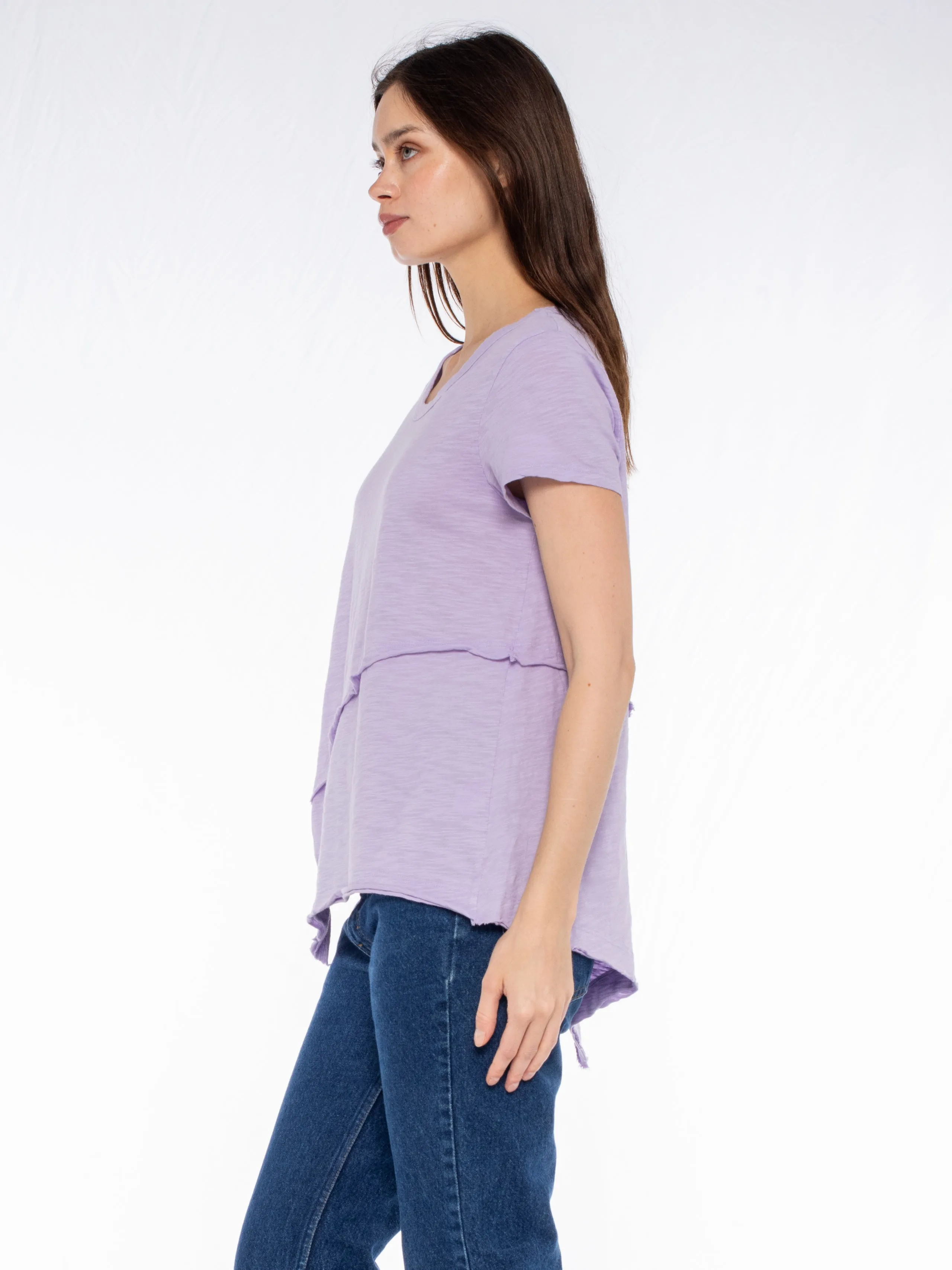 Crew Short Sleeve Easy Cross-Over Hem Shirt
