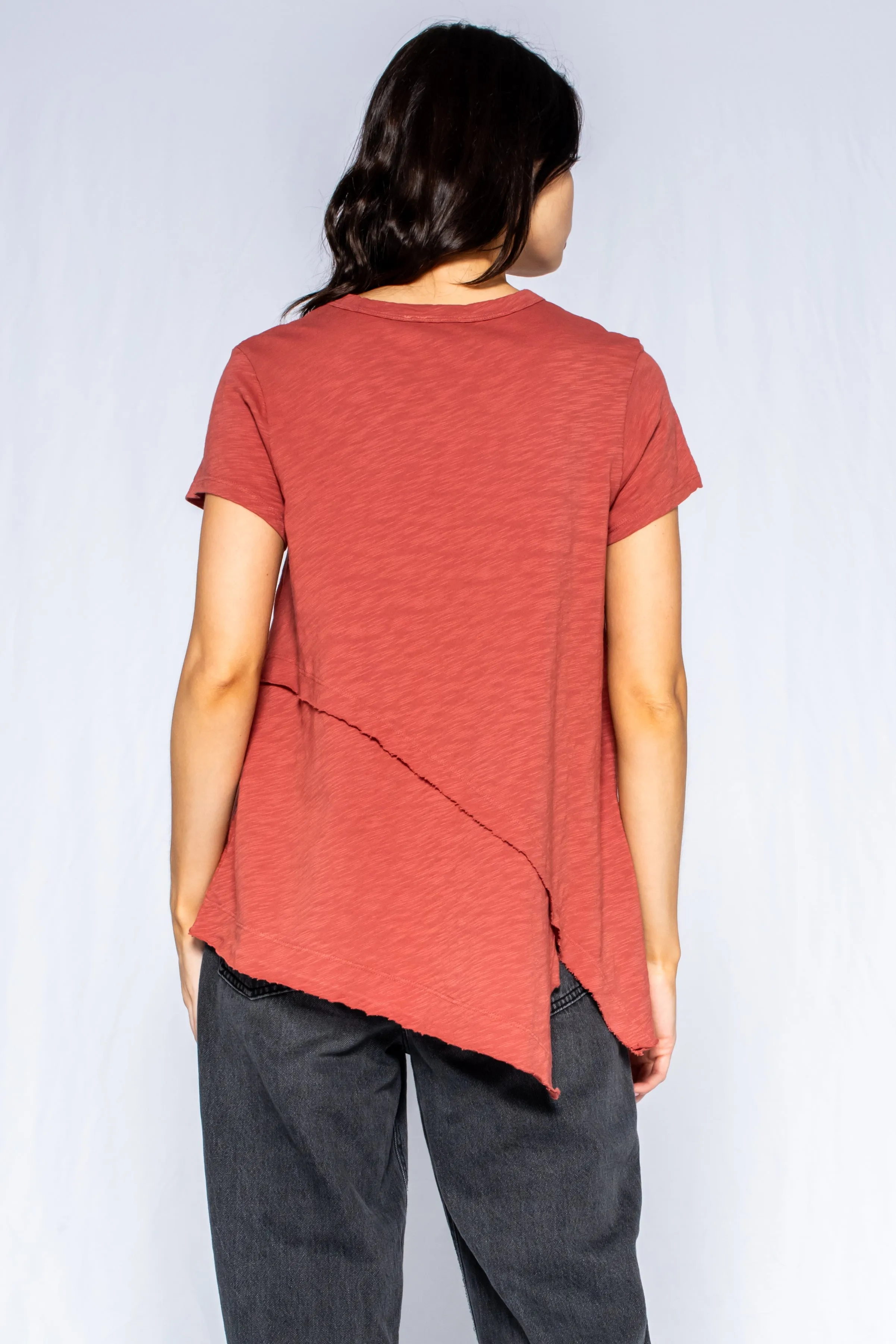 Crew Short Sleeve Easy Cross-Over Hem Shirt