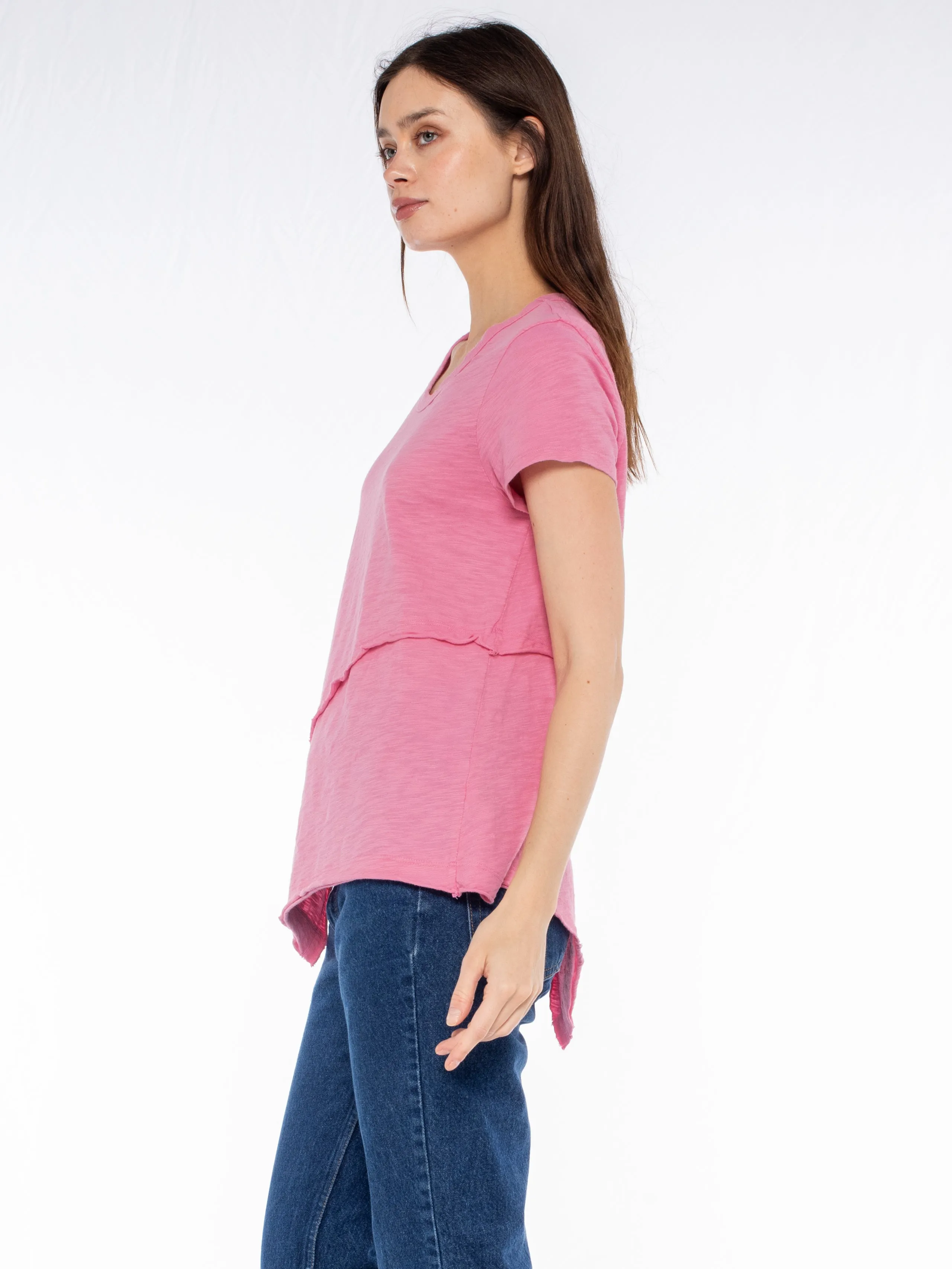 Crew Short Sleeve Easy Cross-Over Hem Shirt