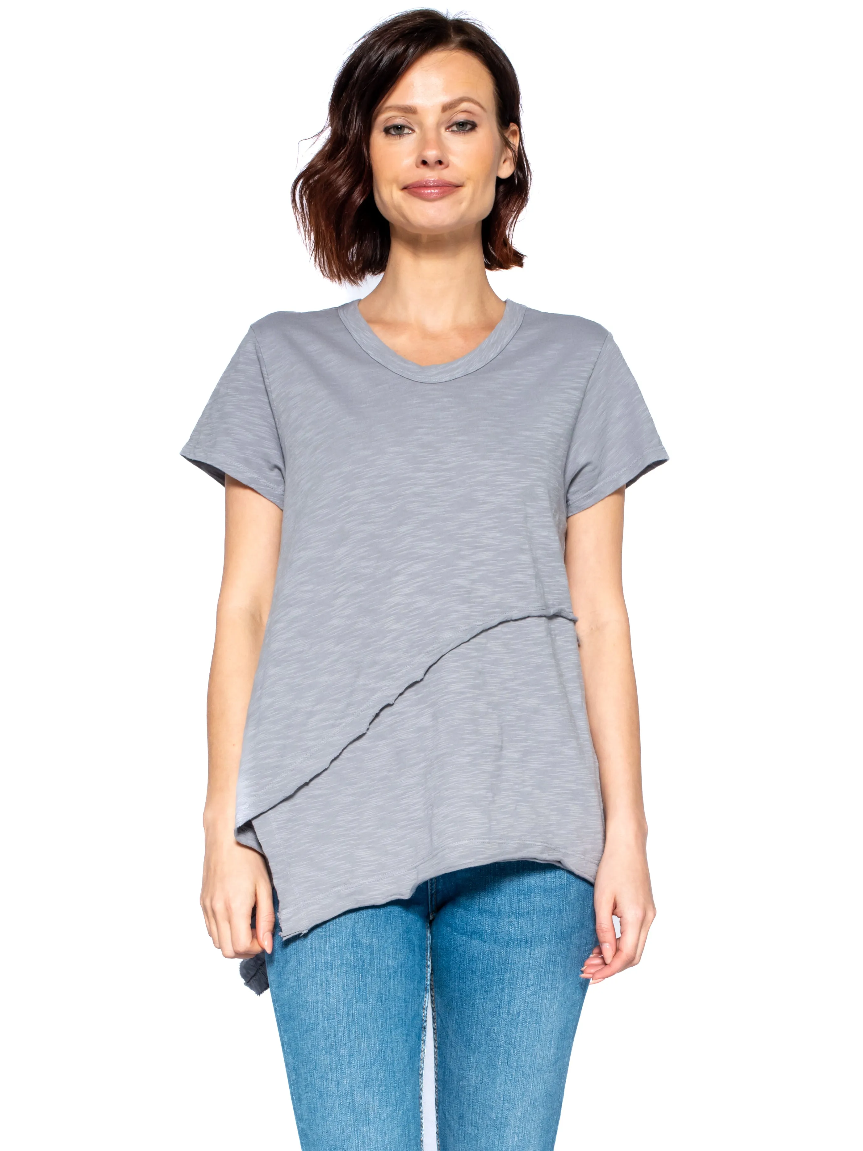 Crew Short Sleeve Easy Cross-Over Hem Shirt