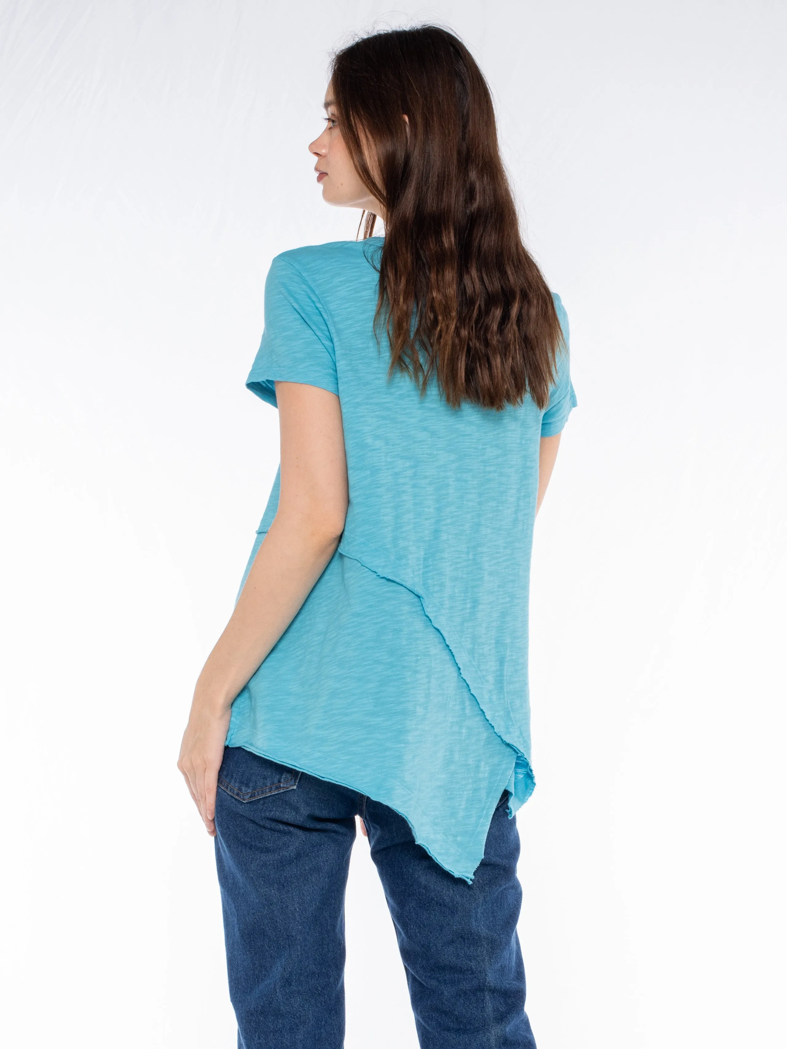 Crew Short Sleeve Easy Cross-Over Hem Shirt