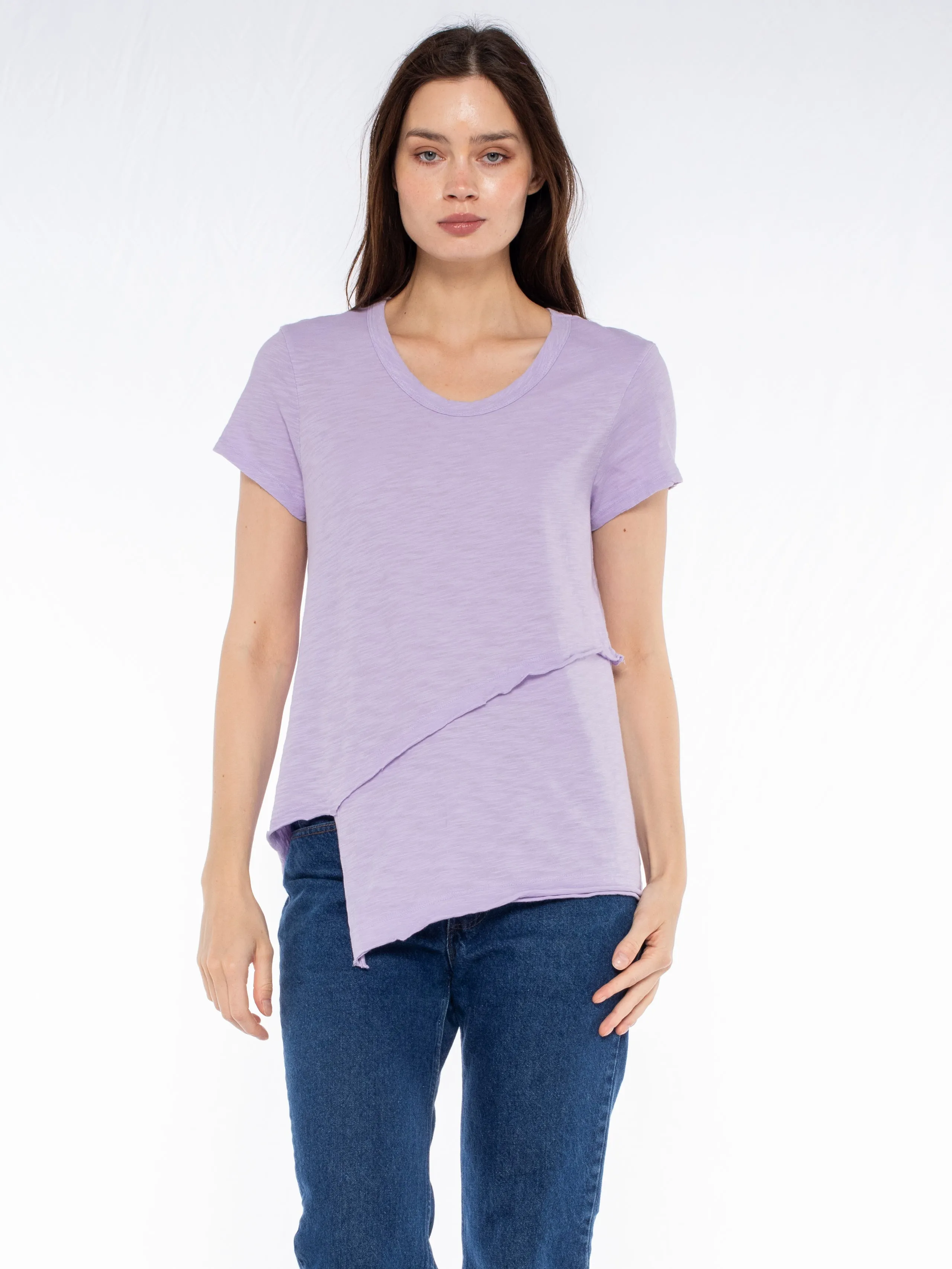 Crew Short Sleeve Easy Cross-Over Hem Shirt