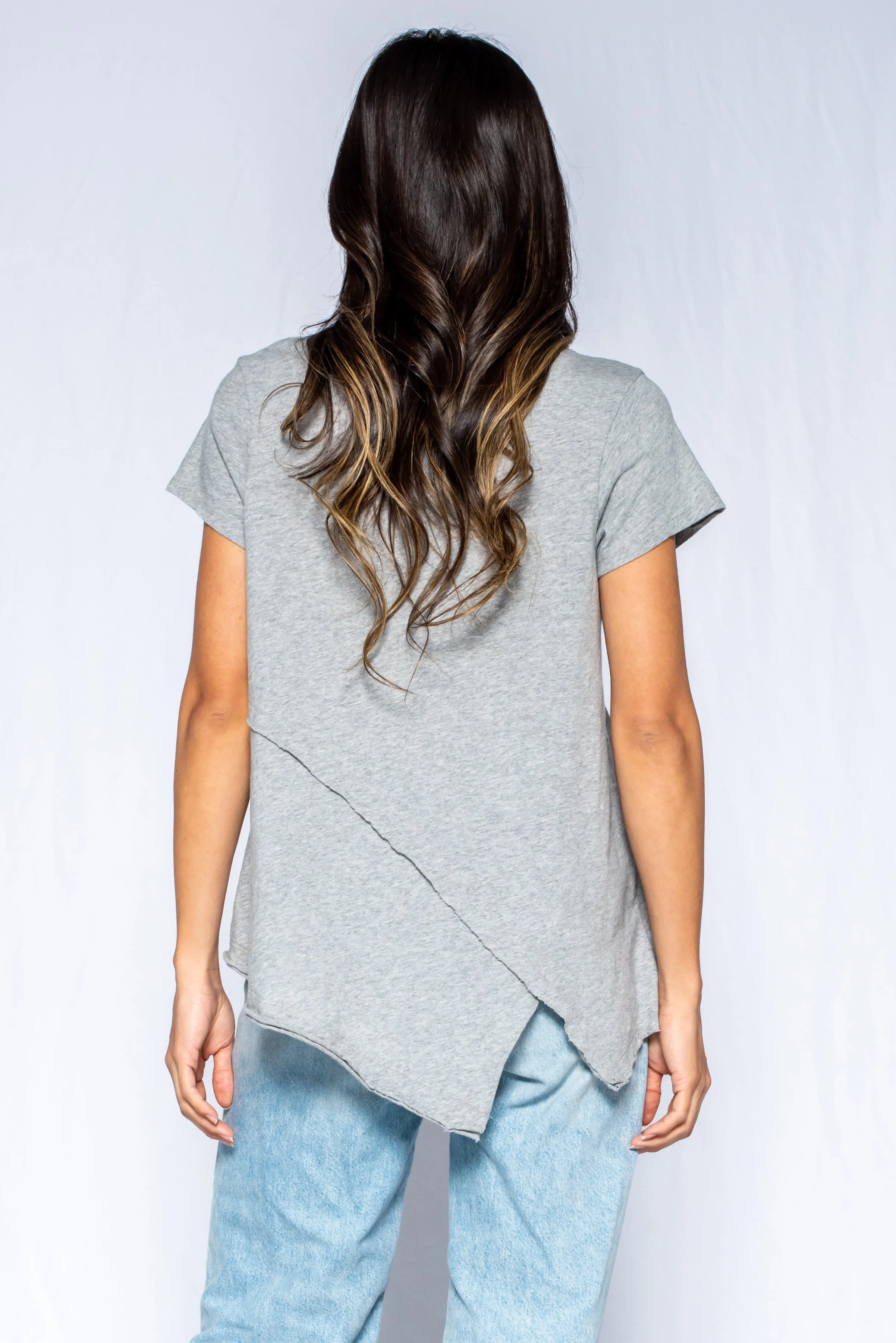 Crew Short Sleeve Easy Cross-Over Hem Shirt