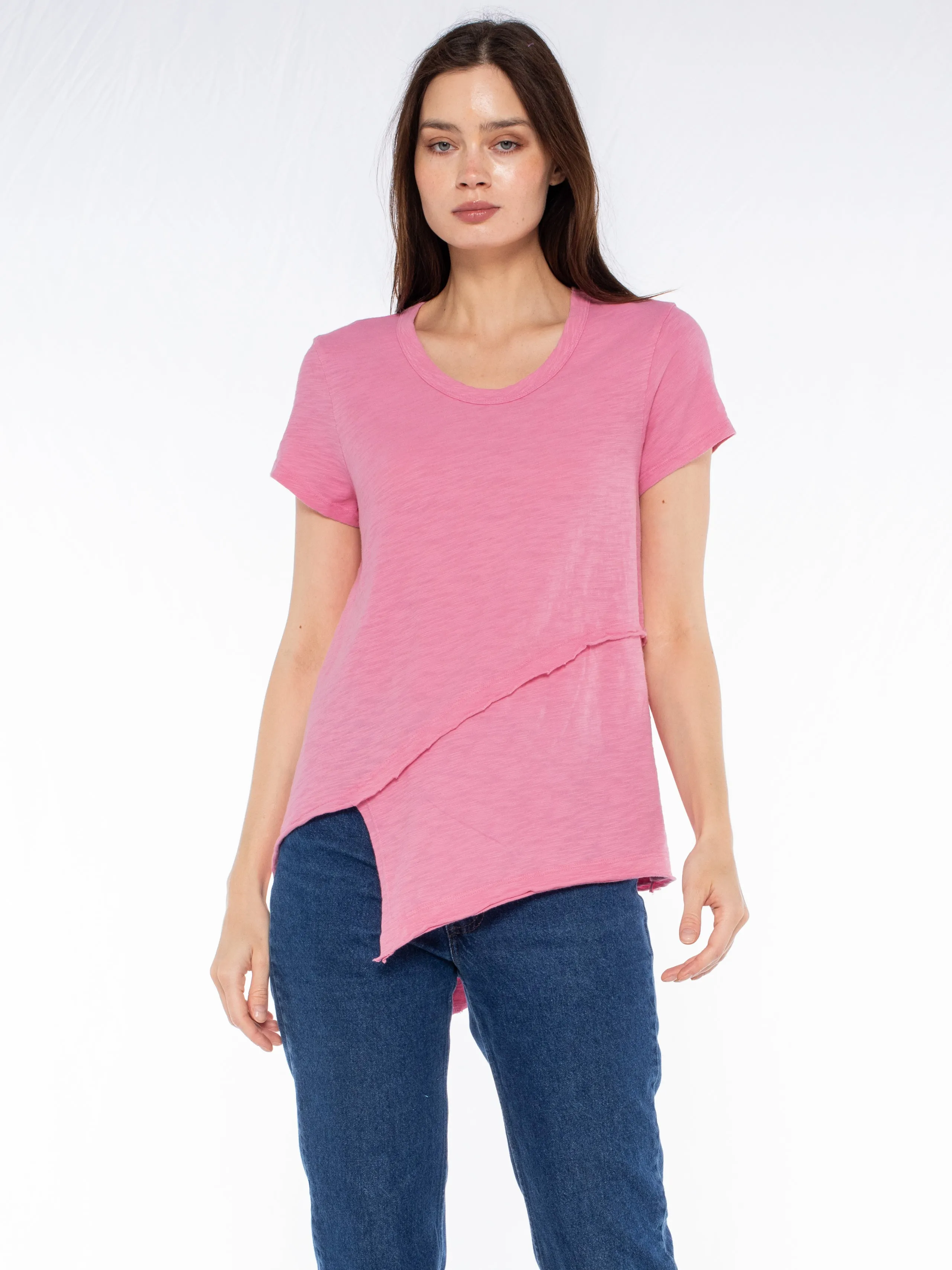 Crew Short Sleeve Easy Cross-Over Hem Shirt