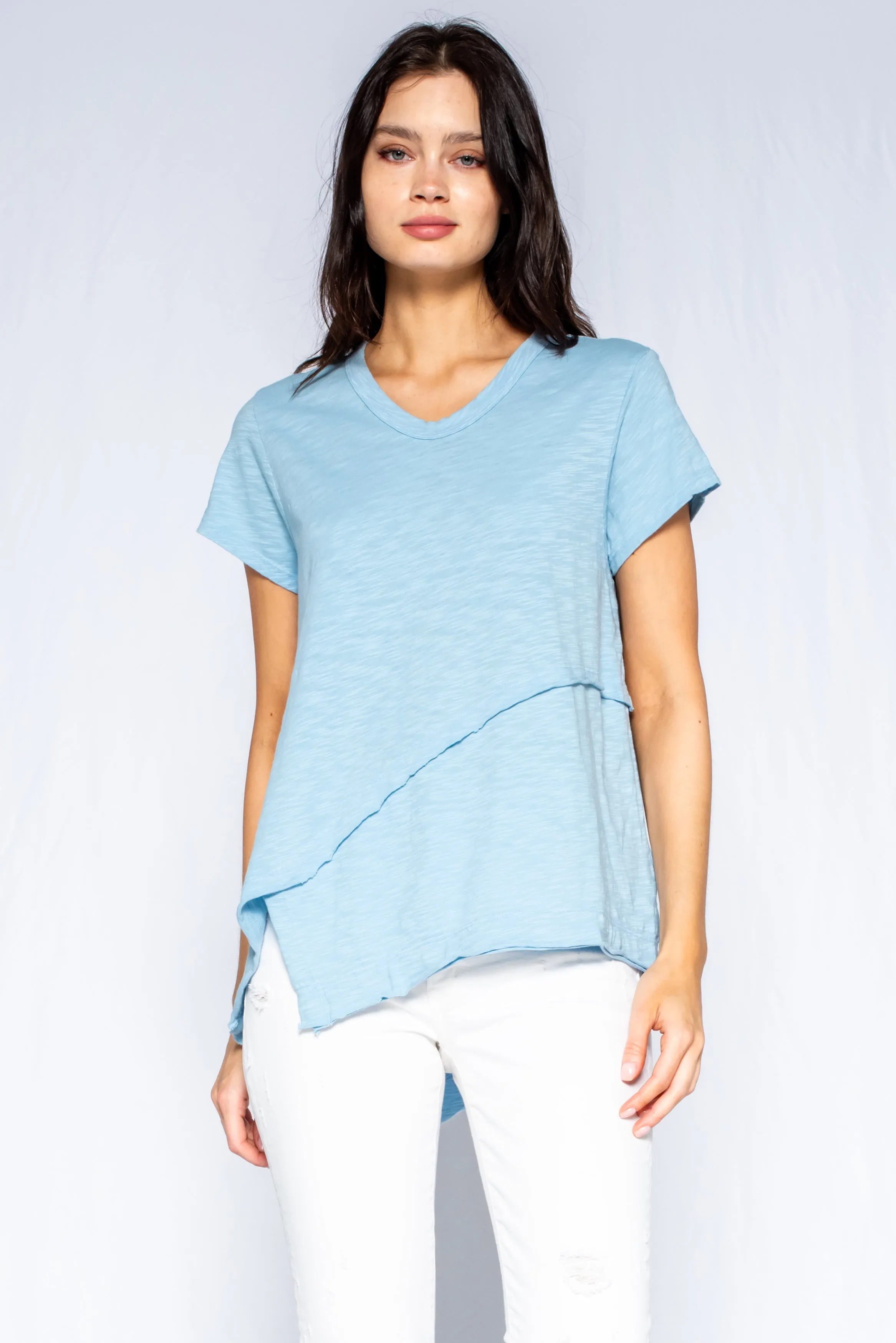 Crew Short Sleeve Easy Cross-Over Hem Shirt