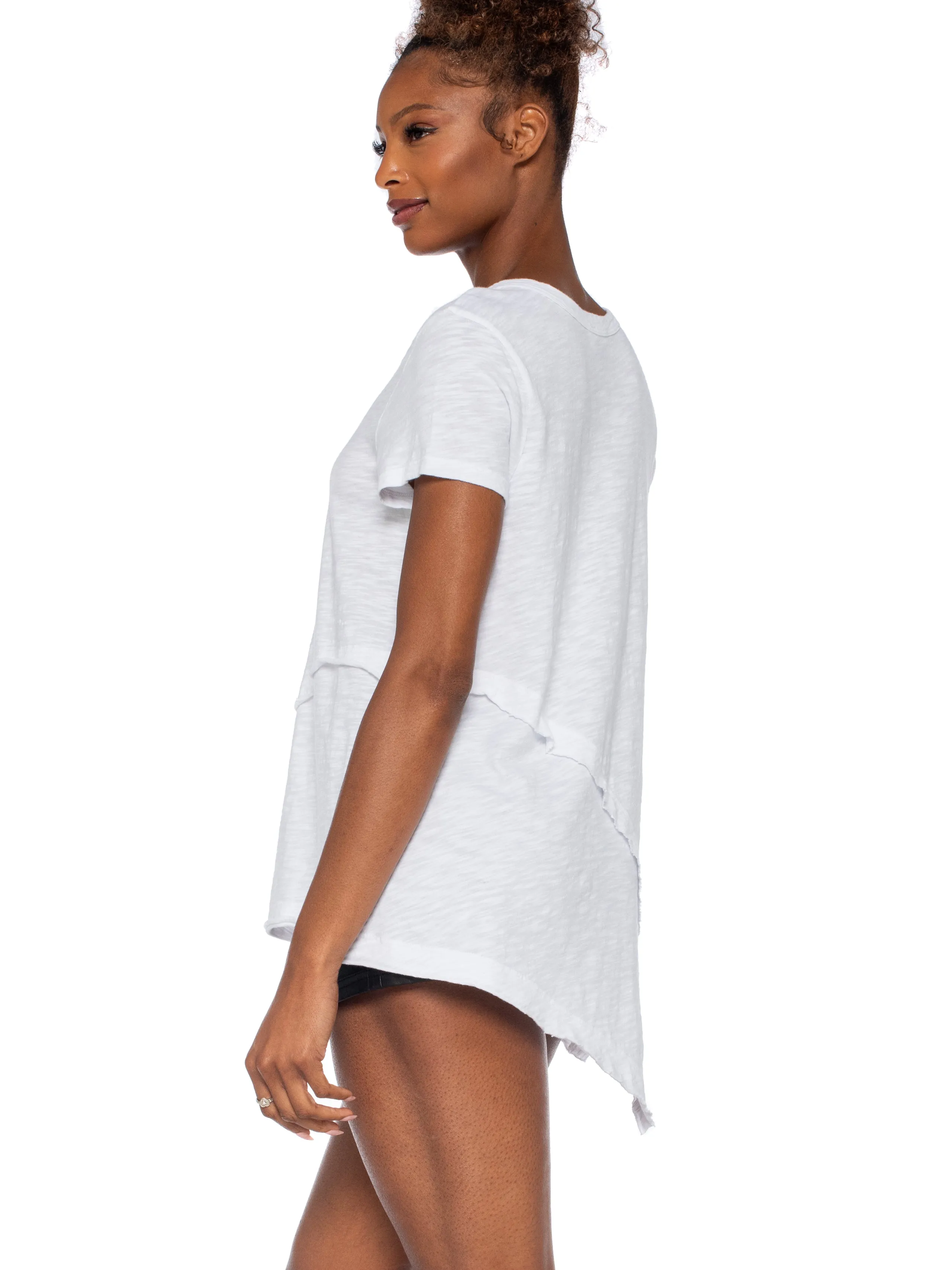 Crew Short Sleeve Easy Cross-Over Hem Shirt