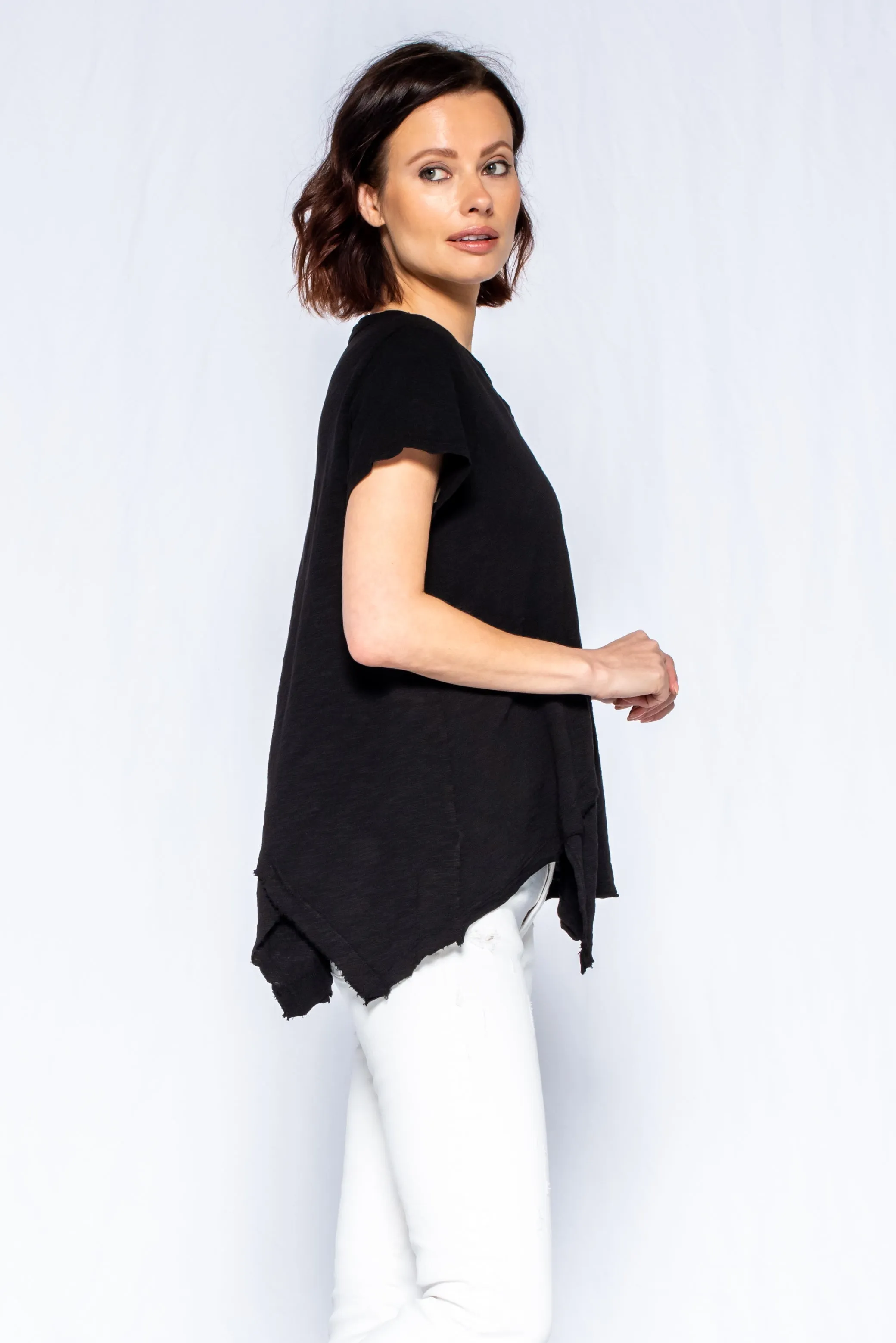 Crew Short Sleeve Easy Cross-Over Hem Shirt