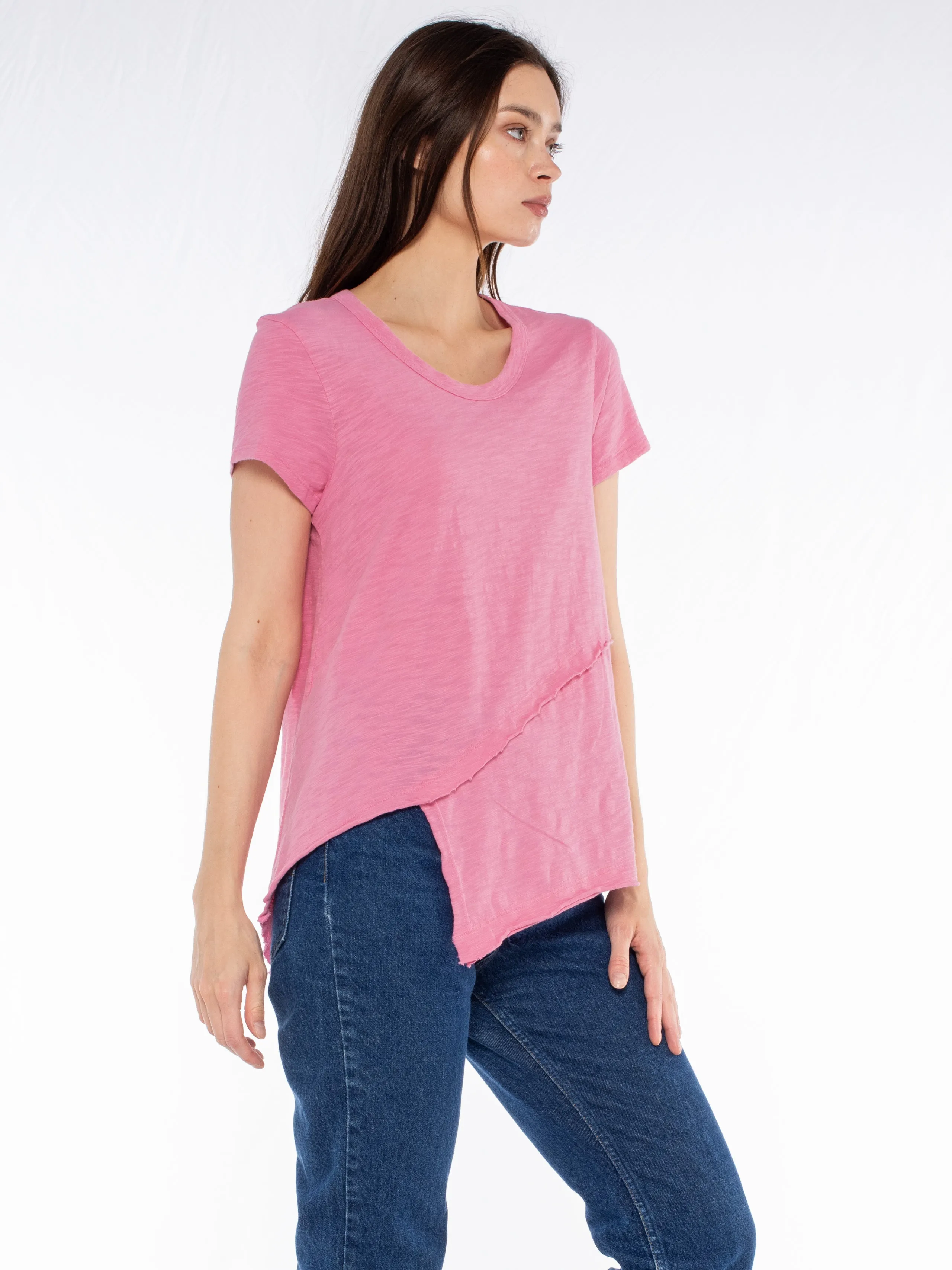 Crew Short Sleeve Easy Cross-Over Hem Shirt