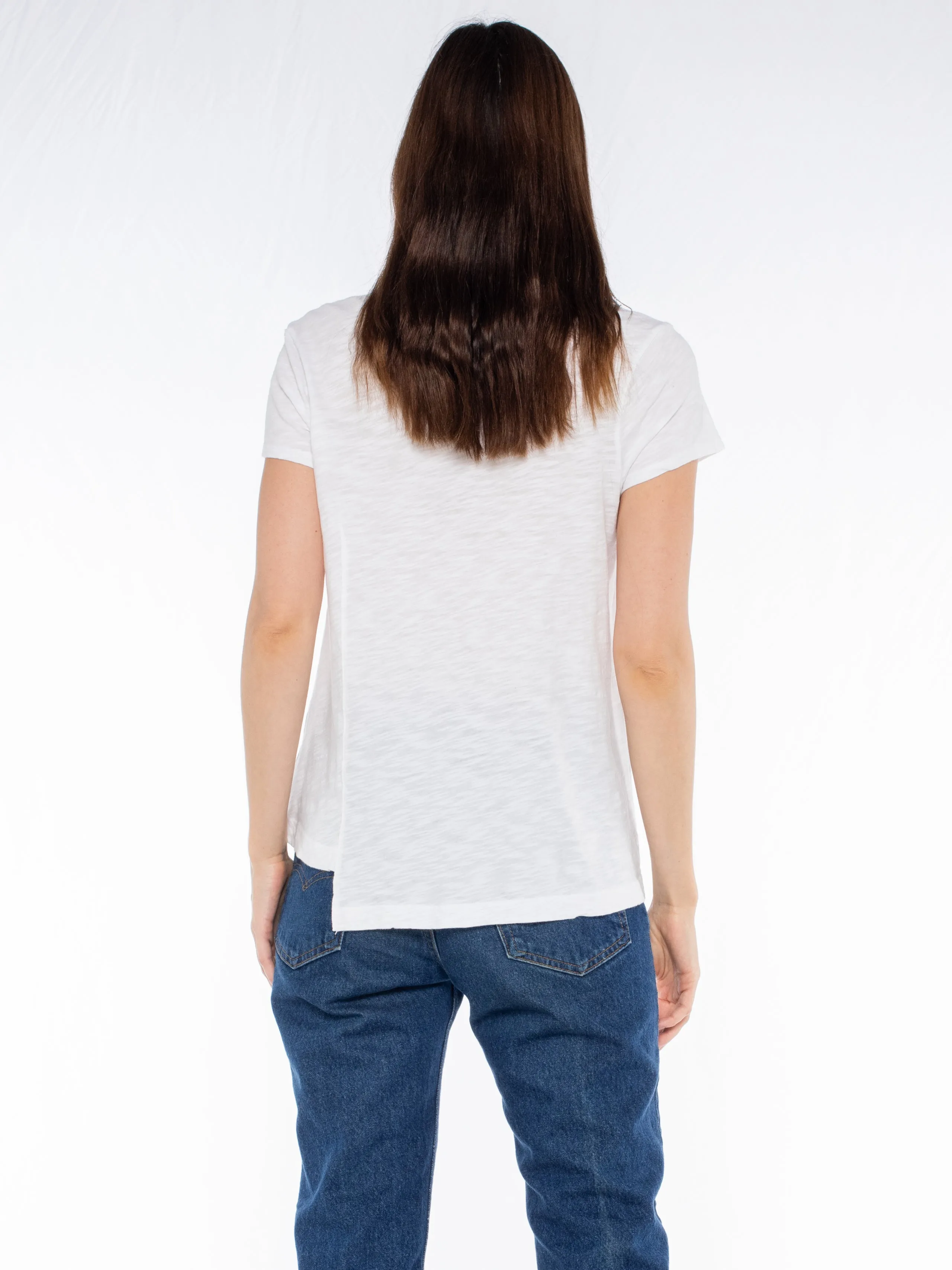 Crew Slub Tee with Shifted Pockets & Hem
