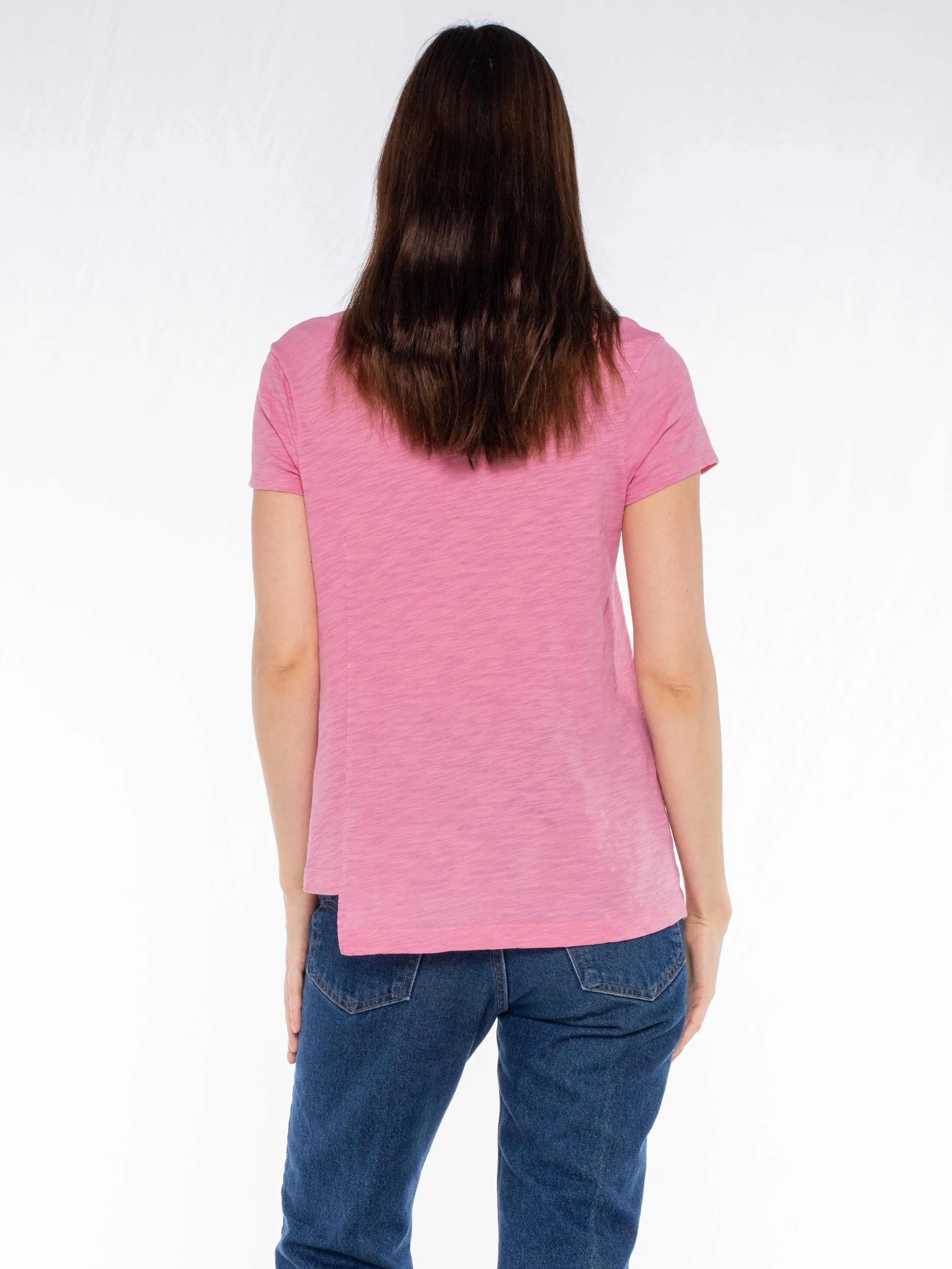 Crew Slub Tee with Shifted Pockets & Hem