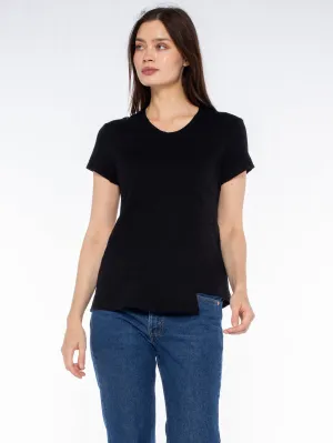 Crew Slub Tee with Shifted Pockets & Hem