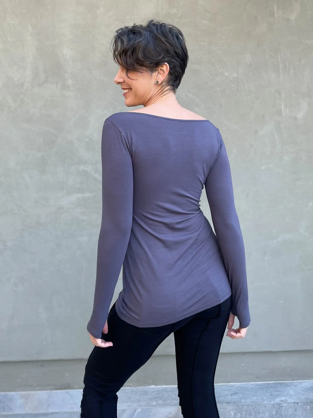 CU Boat Neck Long Sleeve Top