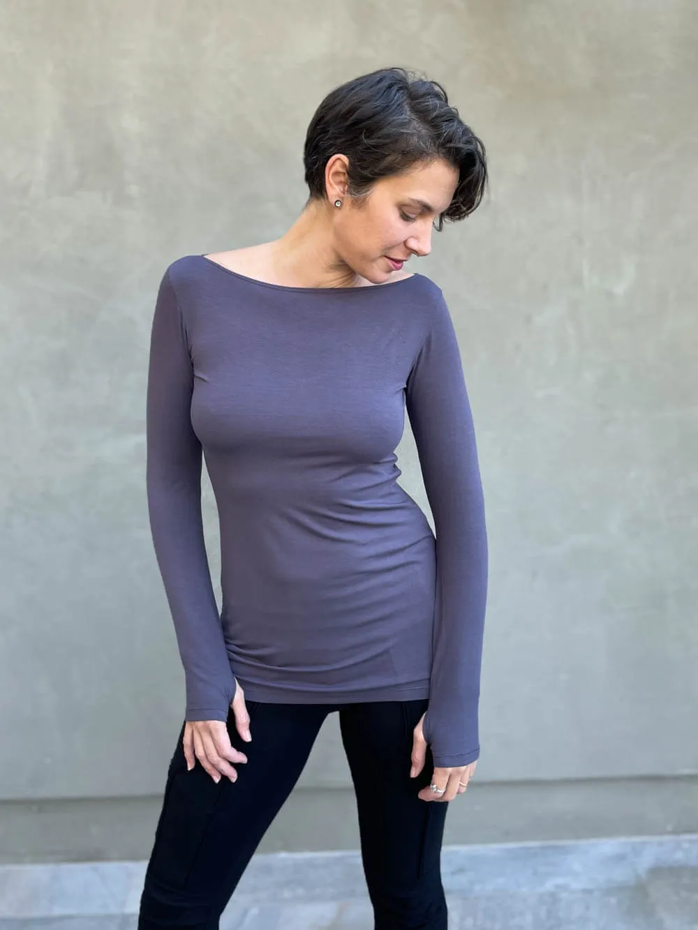 CU Boat Neck Long Sleeve Top