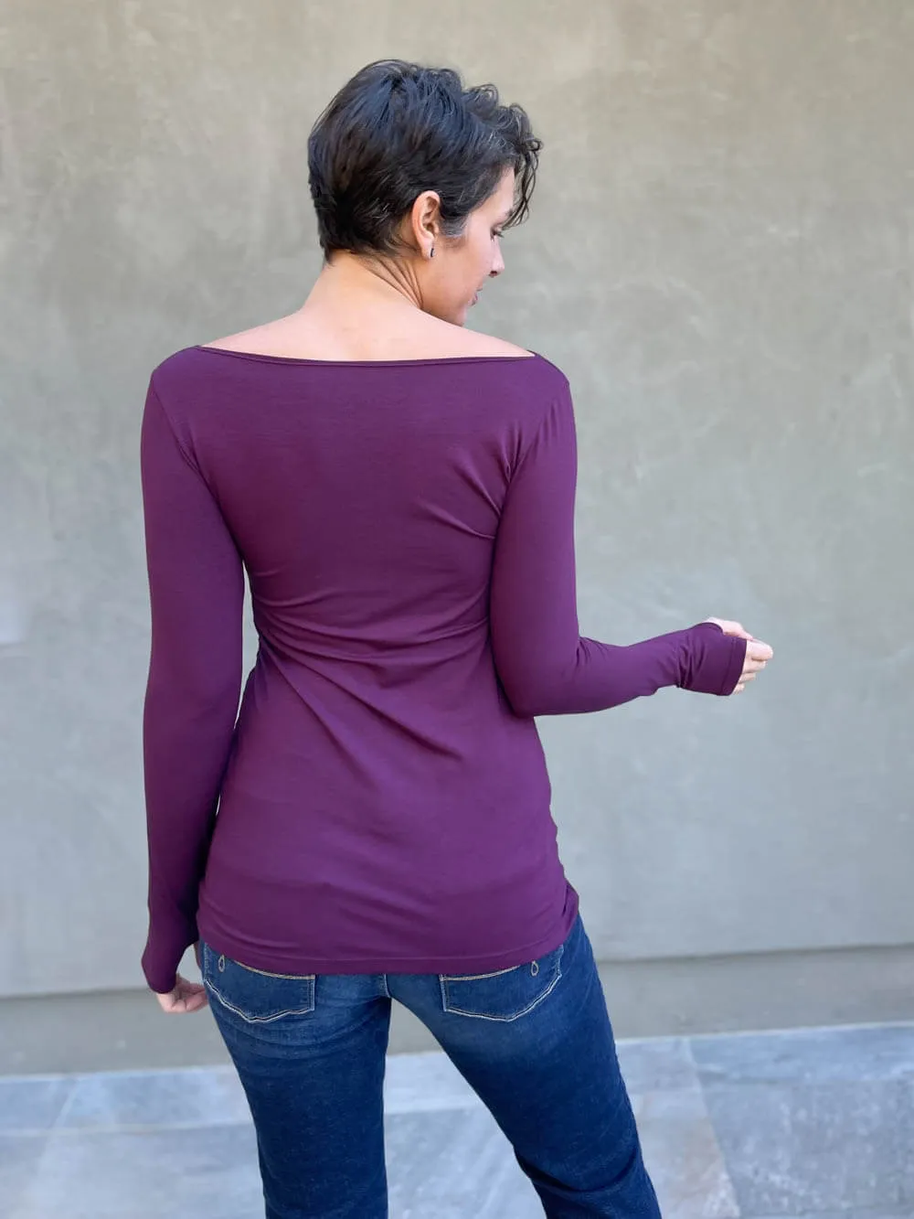CU Boat Neck Long Sleeve Top
