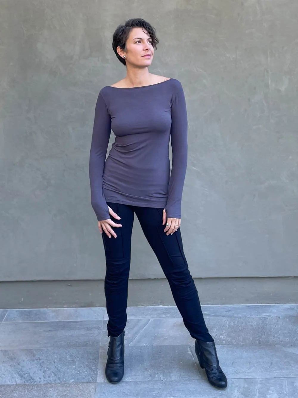 CU Boat Neck Long Sleeve Top