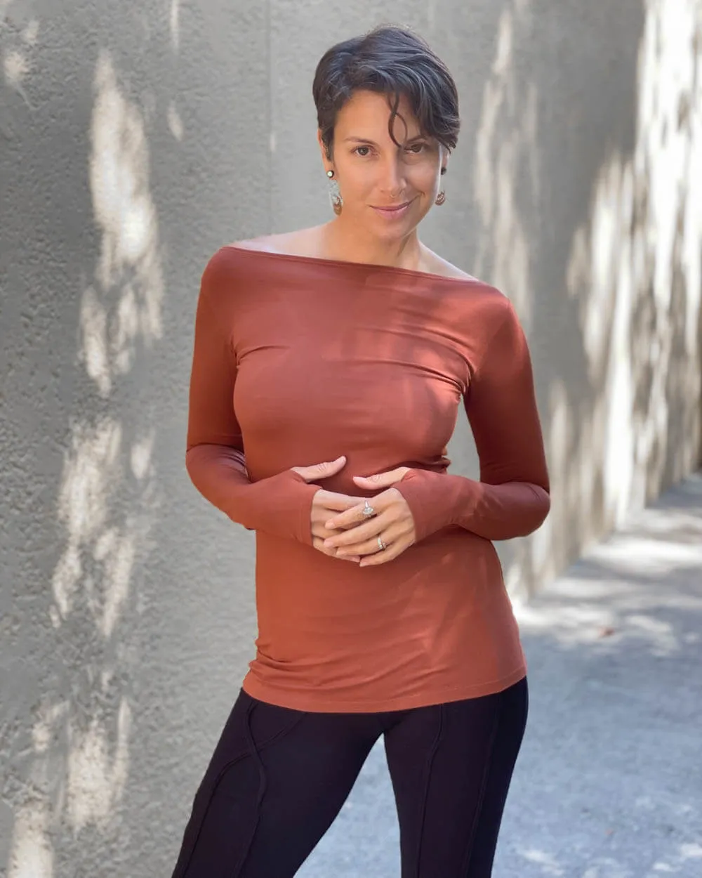 CU Boat Neck Long Sleeve Top