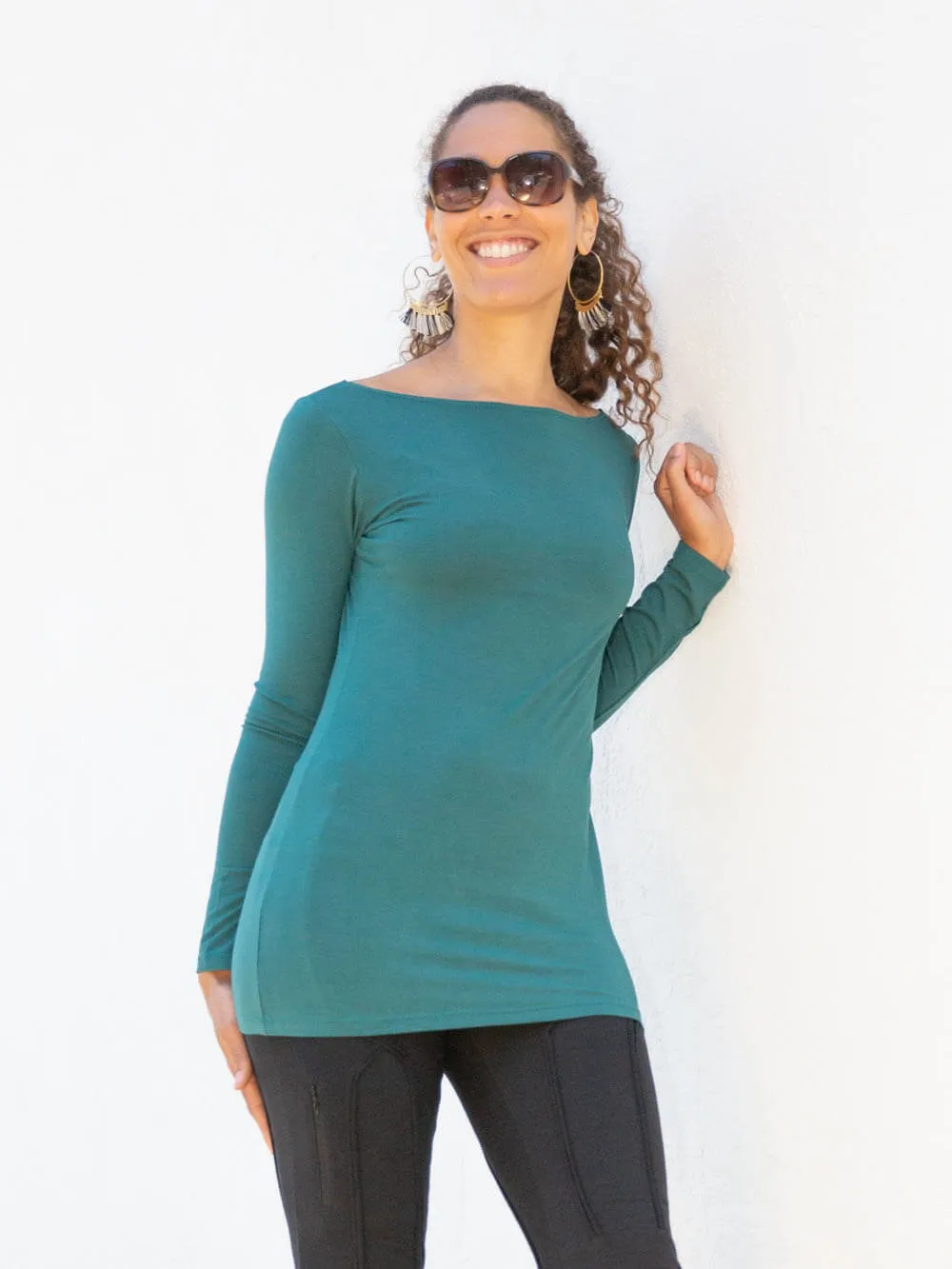 CU Boat Neck Long Sleeve Top