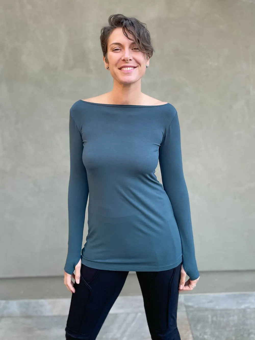 CU Boat Neck Long Sleeve Top