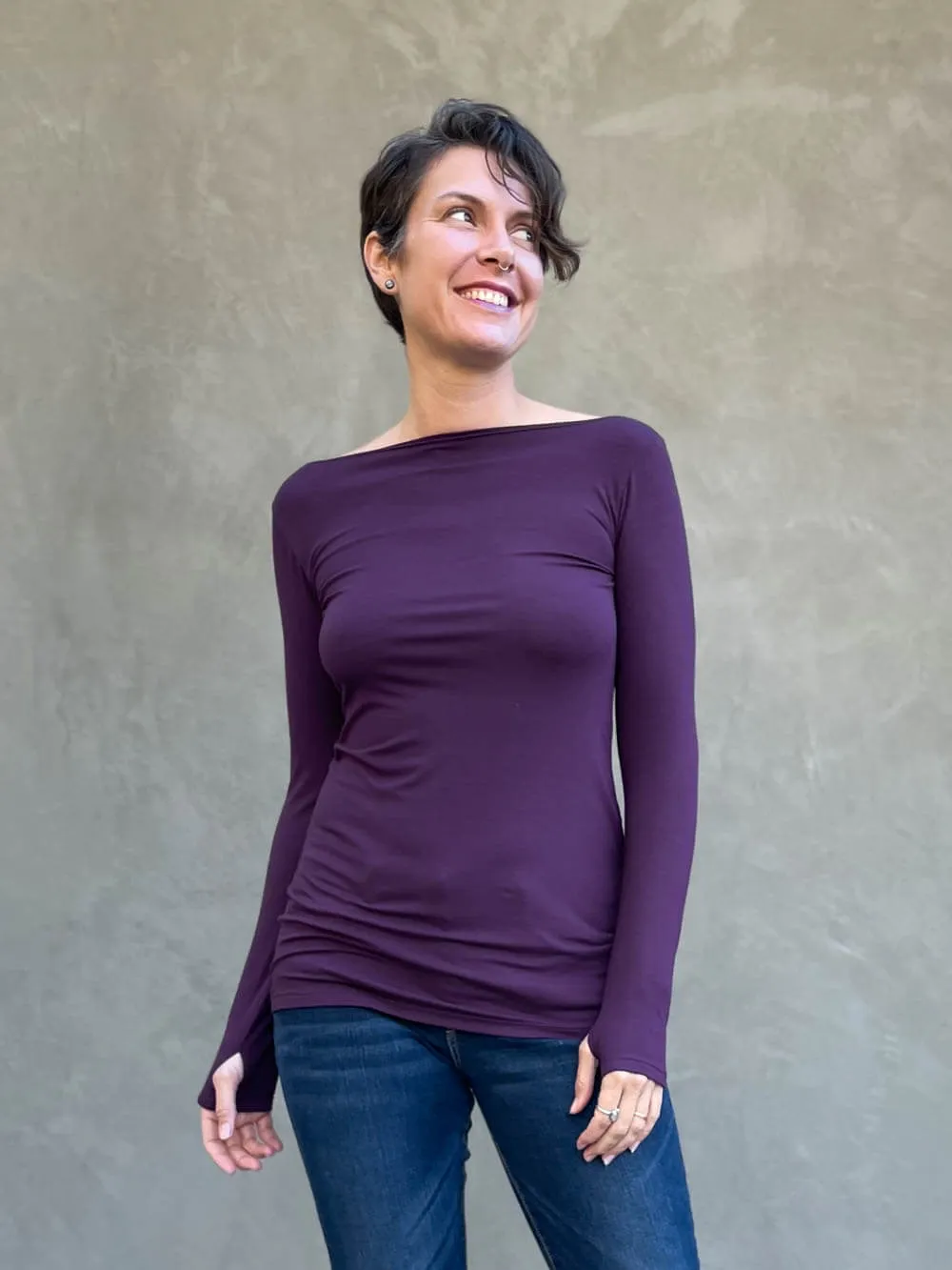 CU Boat Neck Long Sleeve Top