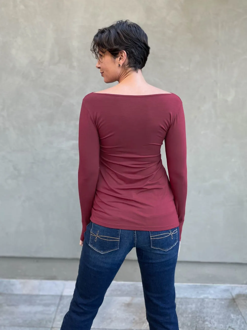 CU Boat Neck Long Sleeve Top