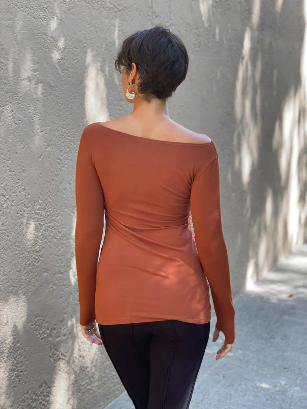 CU Boat Neck Long Sleeve Top