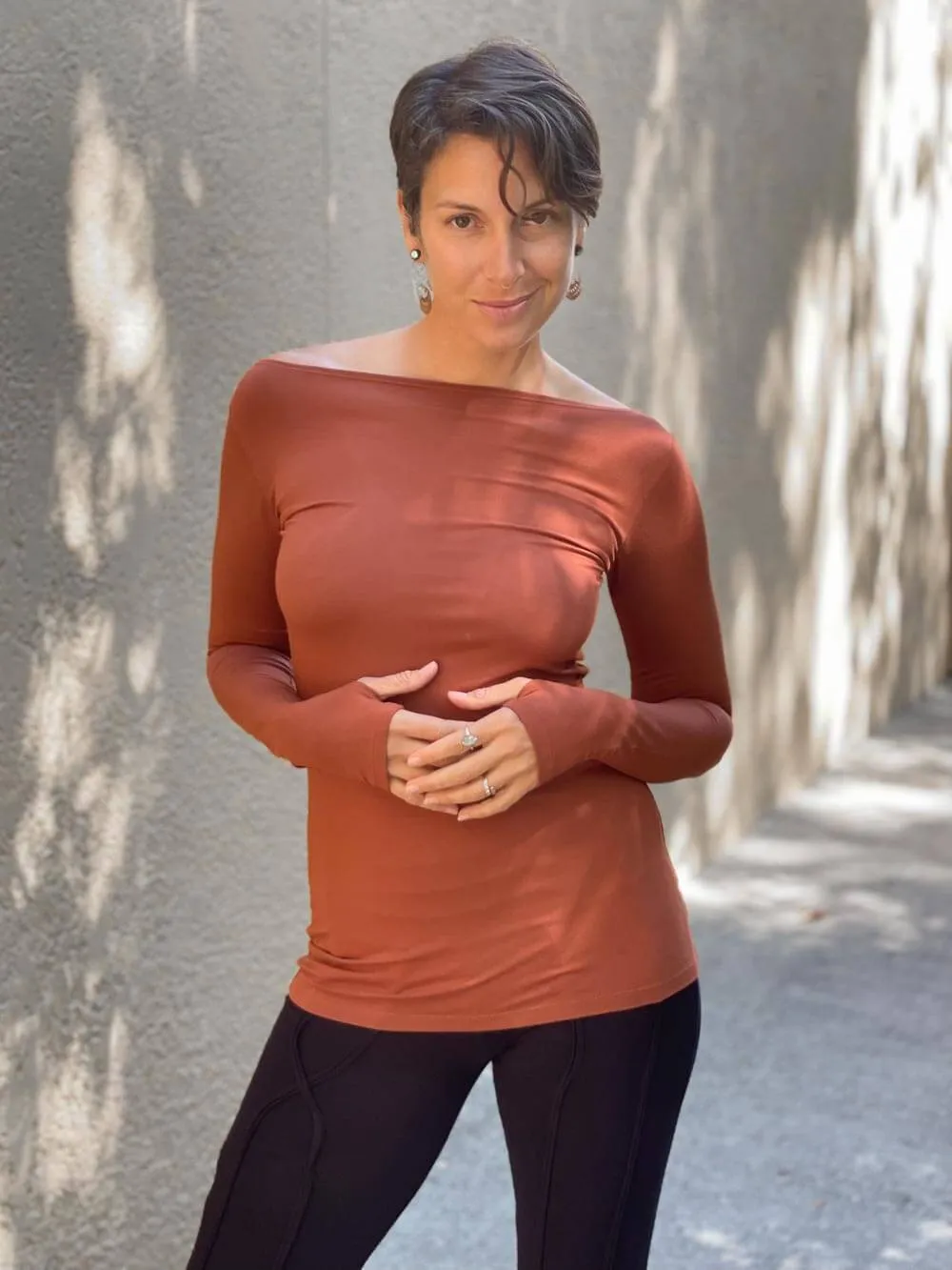 CU Boat Neck Long Sleeve Top