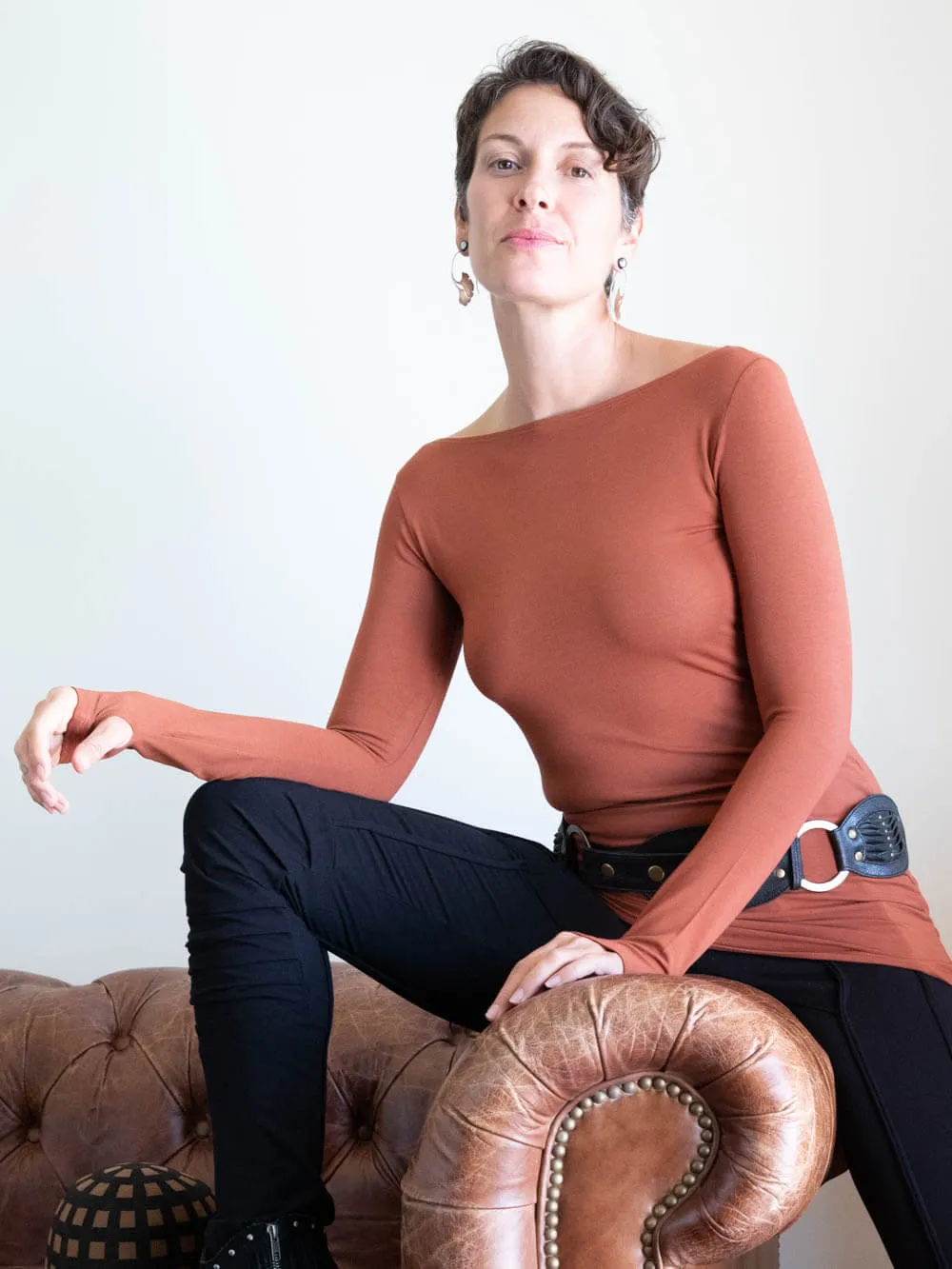 CU Boat Neck Long Sleeve Top