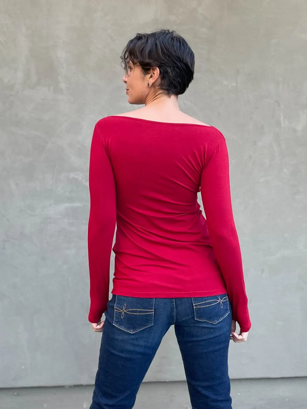 CU Boat Neck Long Sleeve Top