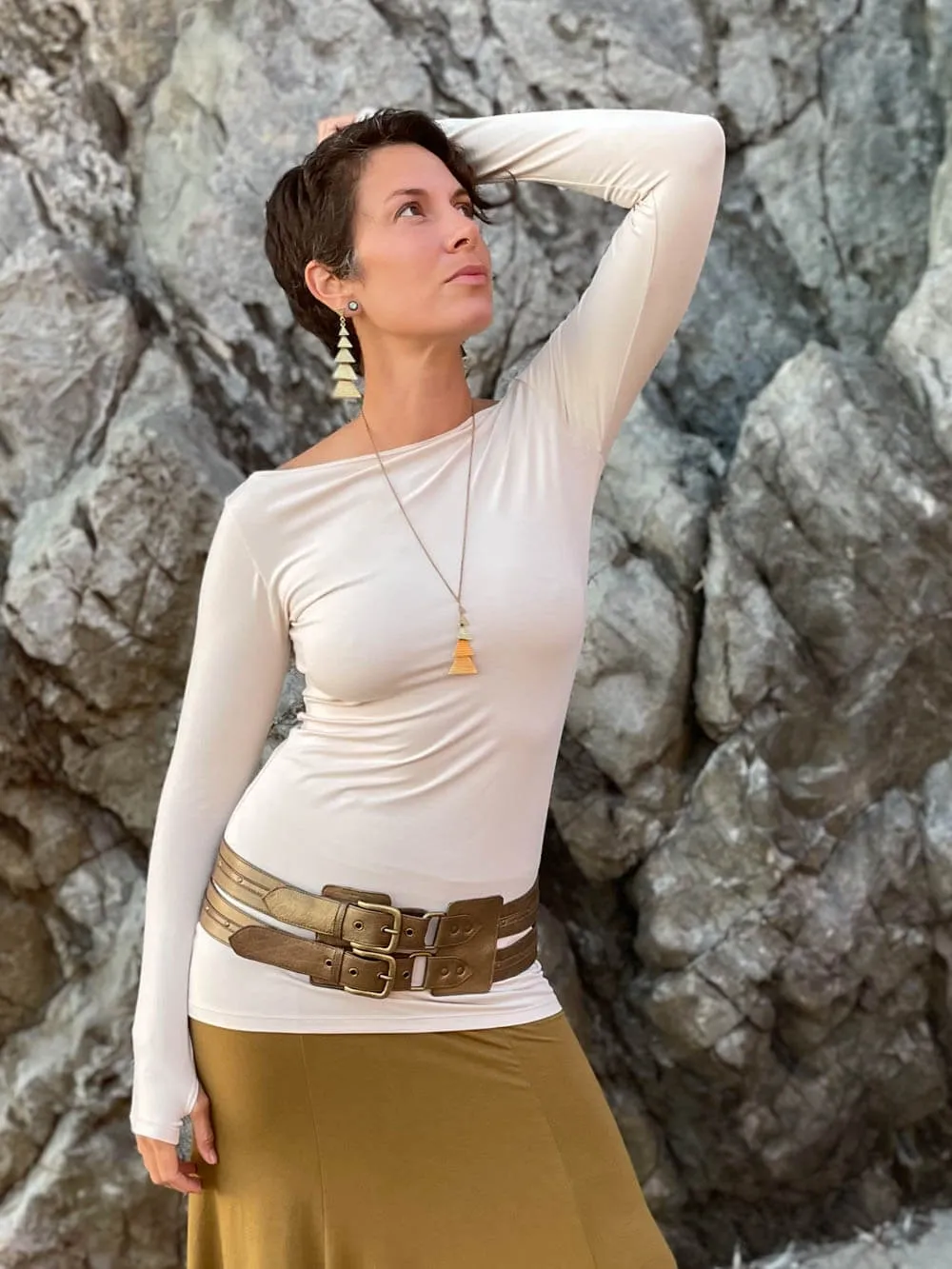 CU Boat Neck Long Sleeve Top
