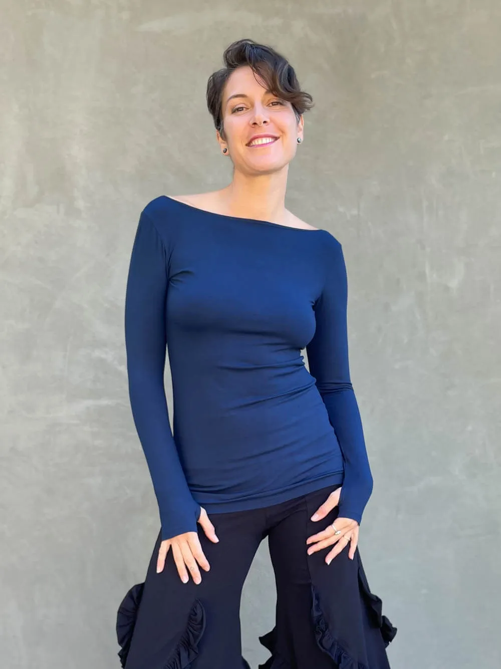 CU Boat Neck Long Sleeve Top
