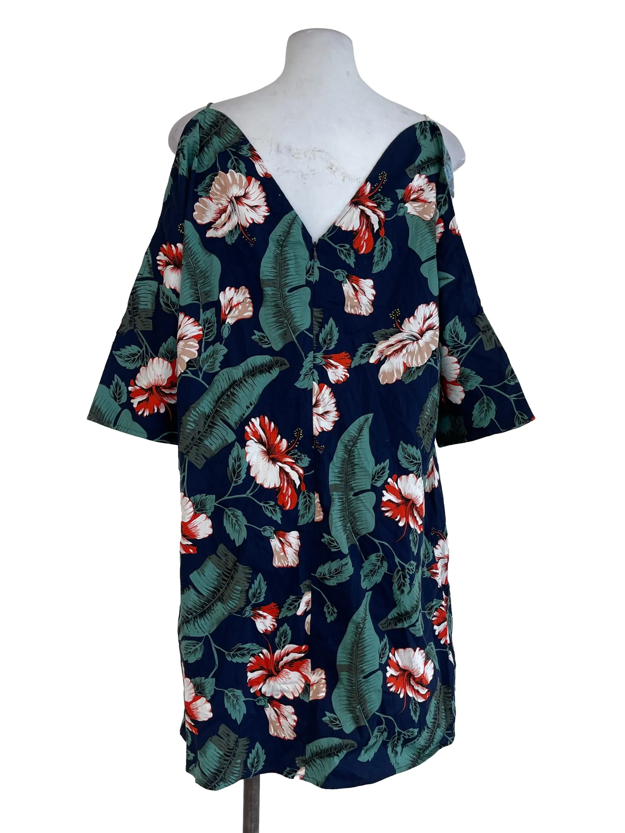 Dark Blue Tropical Shirt Dress LB