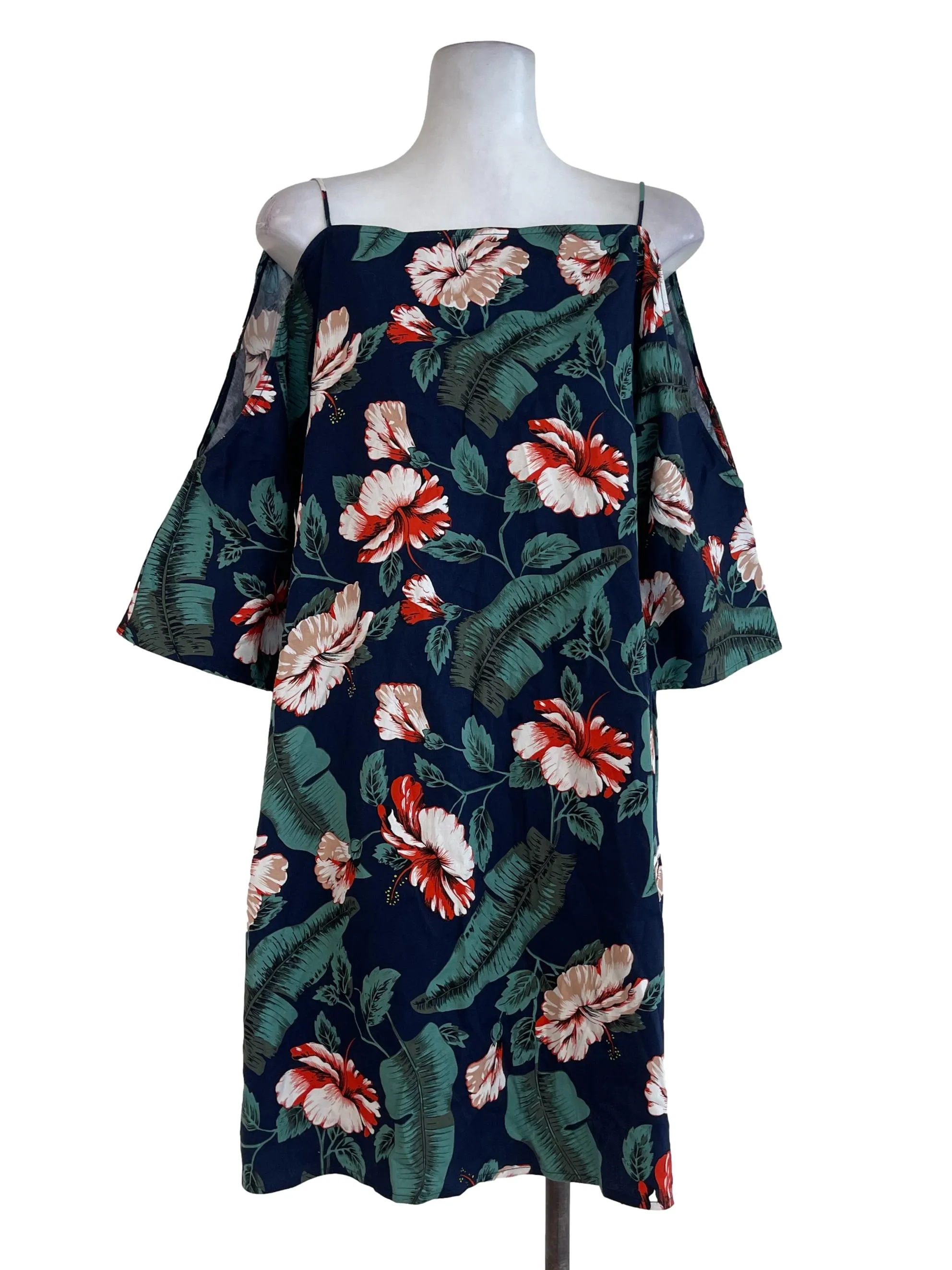 Dark Blue Tropical Shirt Dress LB