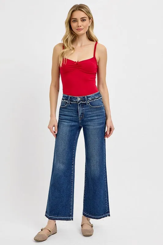 Dark Blue Tummy Control Bootcut Jeans