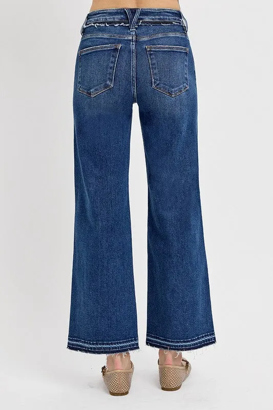 Dark Blue Tummy Control Bootcut Jeans