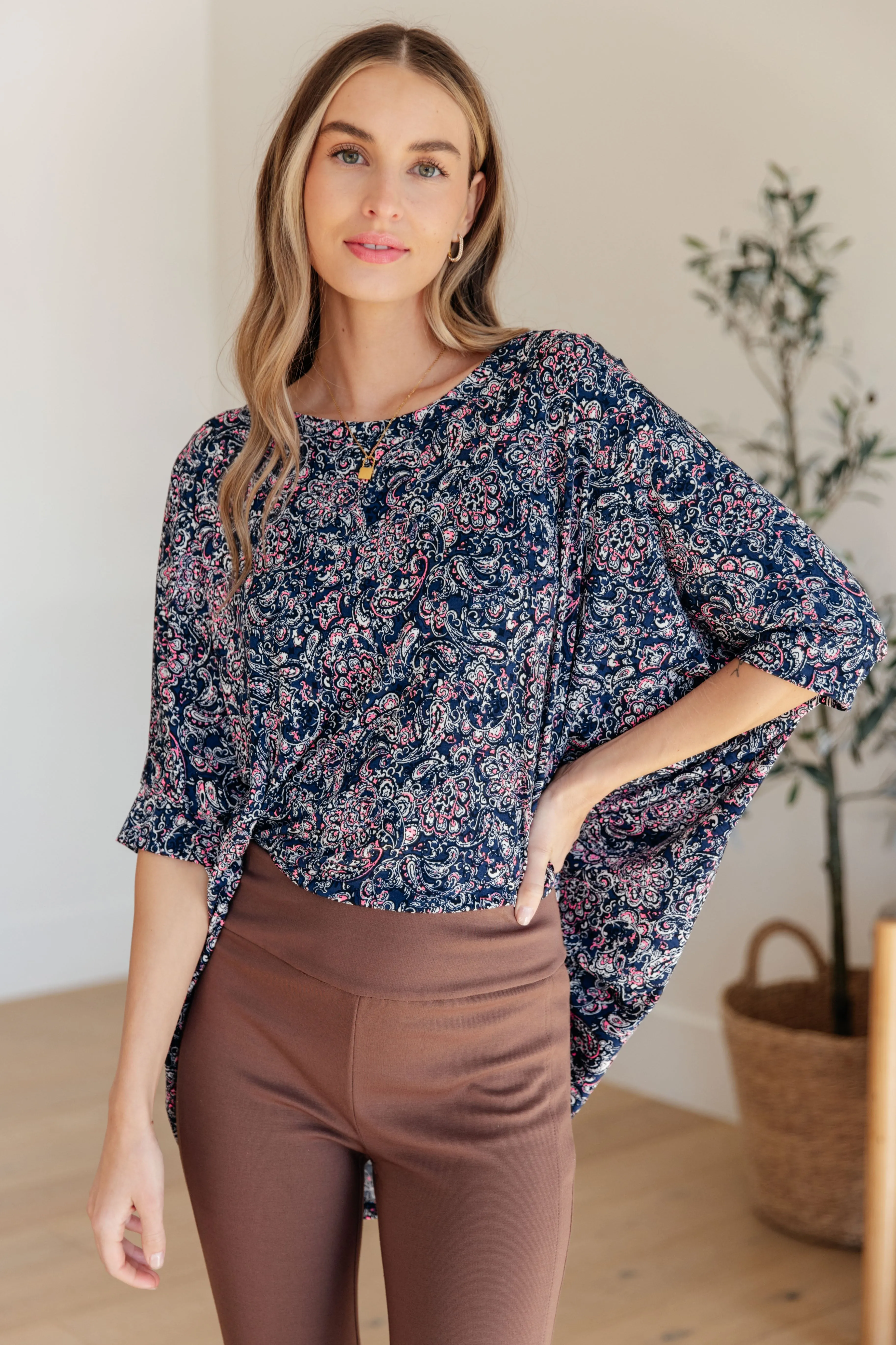 Dear Scarlett Navy Paisley Essential Blouse