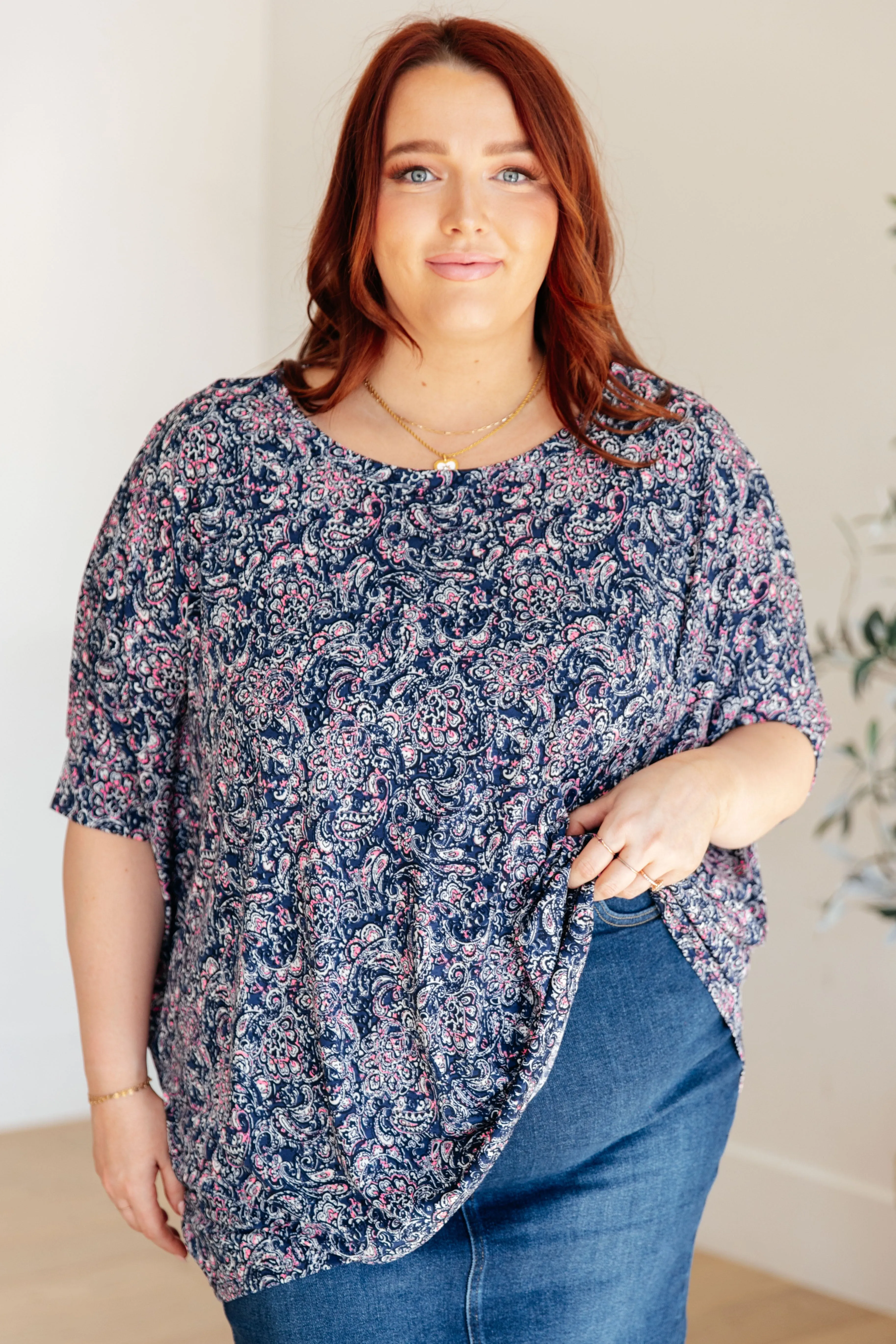 Dear Scarlett Navy Paisley Essential Blouse