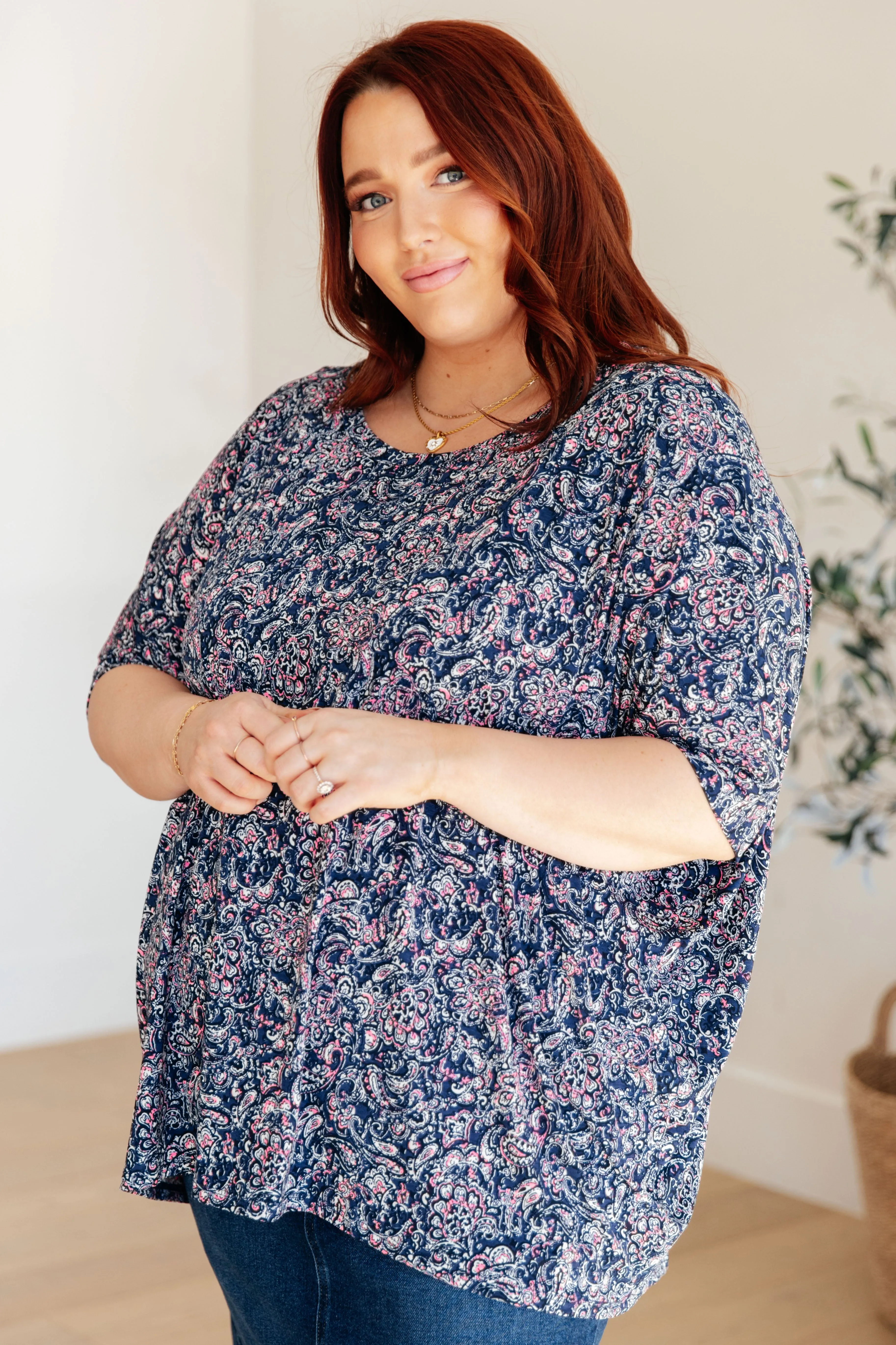 Dear Scarlett Navy Paisley Essential Blouse