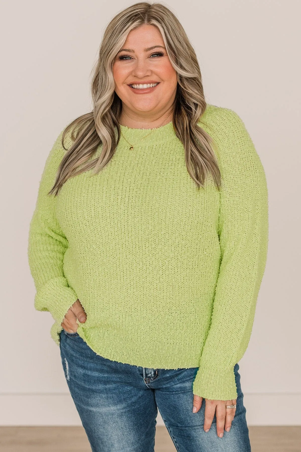 Deserve The Best Knit Sweater- Lime