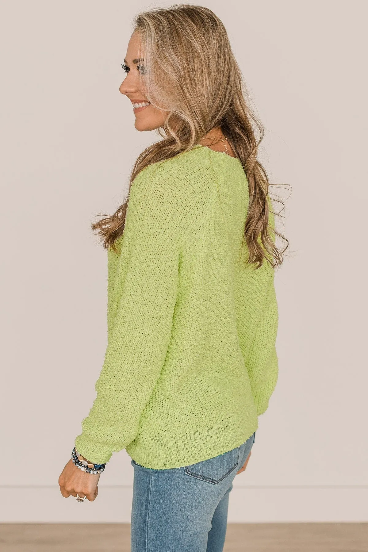 Deserve The Best Knit Sweater- Lime