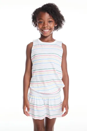 Devin Happy Stripe Girls Muscle Tee