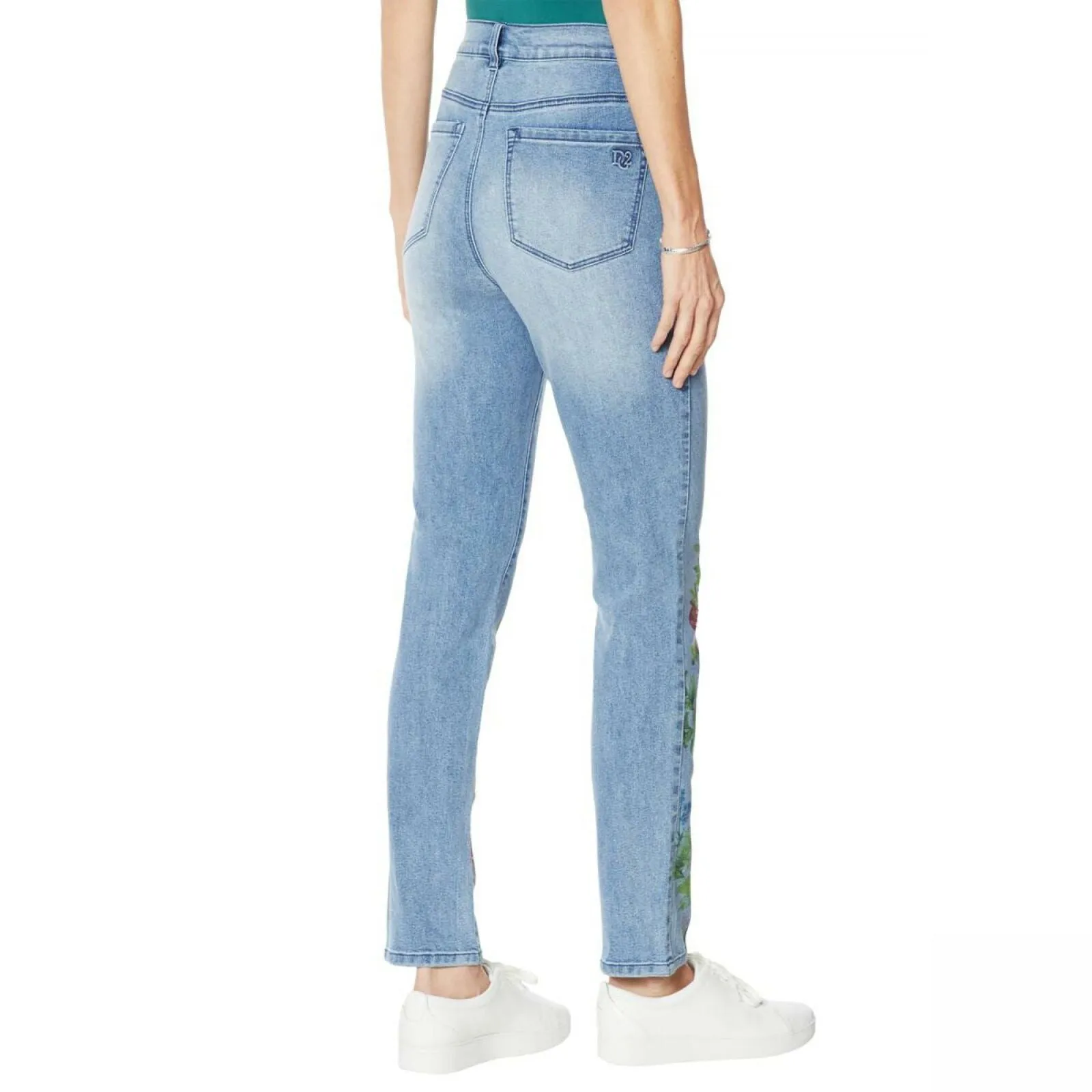 DG2 by Diane Gilman Petite Classic Stretch Artwork Printed Jeans
