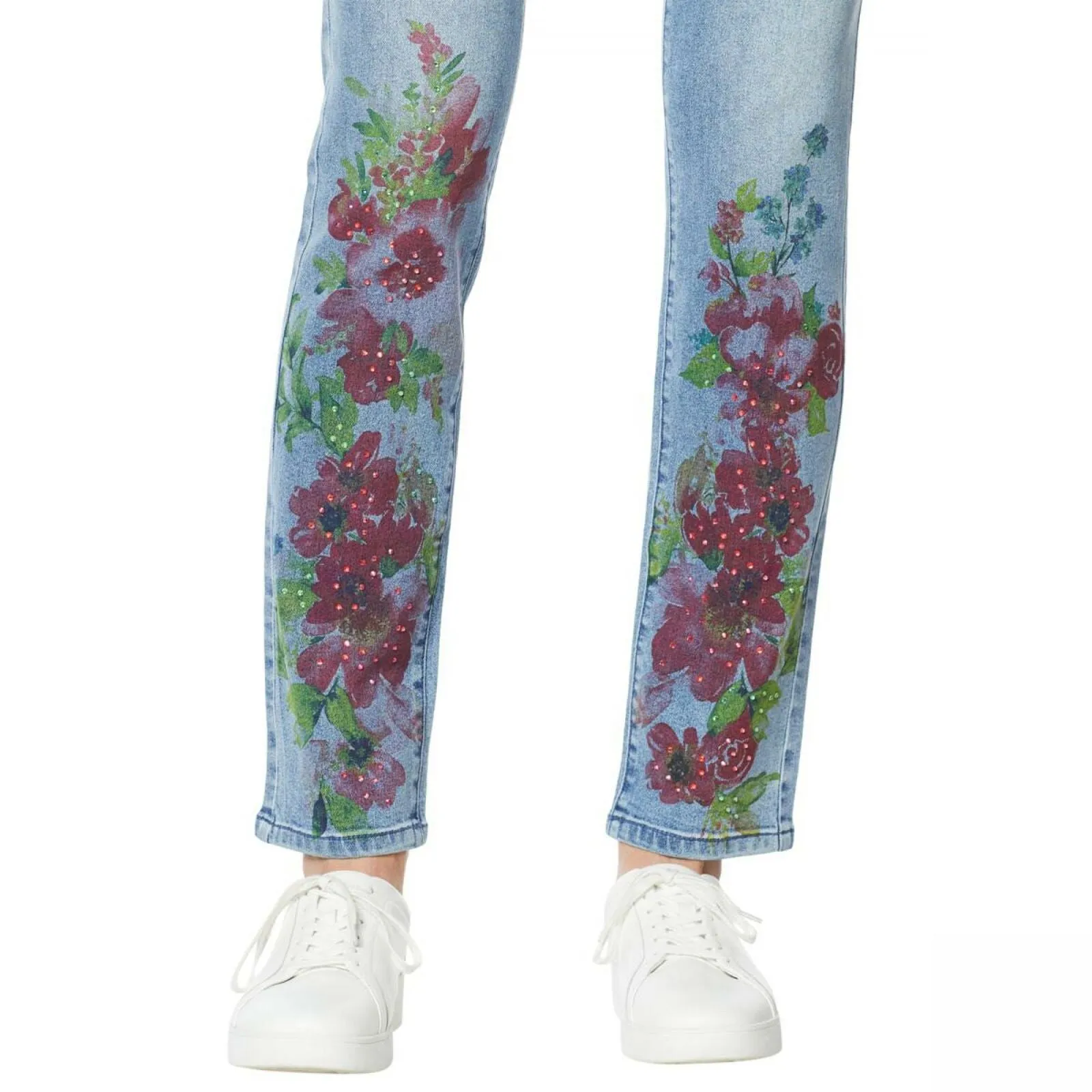 DG2 by Diane Gilman Petite Classic Stretch Artwork Printed Jeans