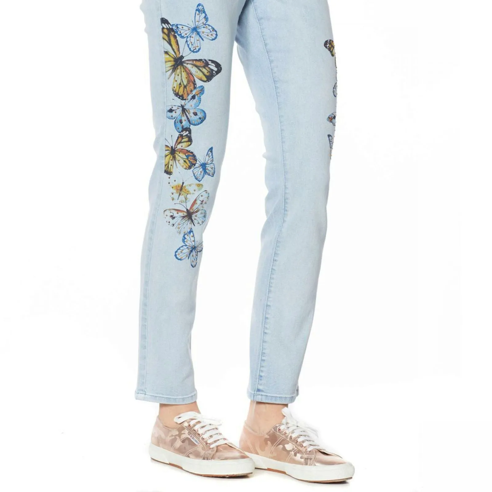 DG2 by Diane Gilman Petite Classic Stretch Artwork Printed Jeans