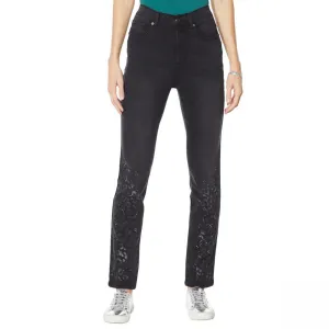 DG2 by Diane Gilman Petite Classic Stretch Artwork Printed Jeans