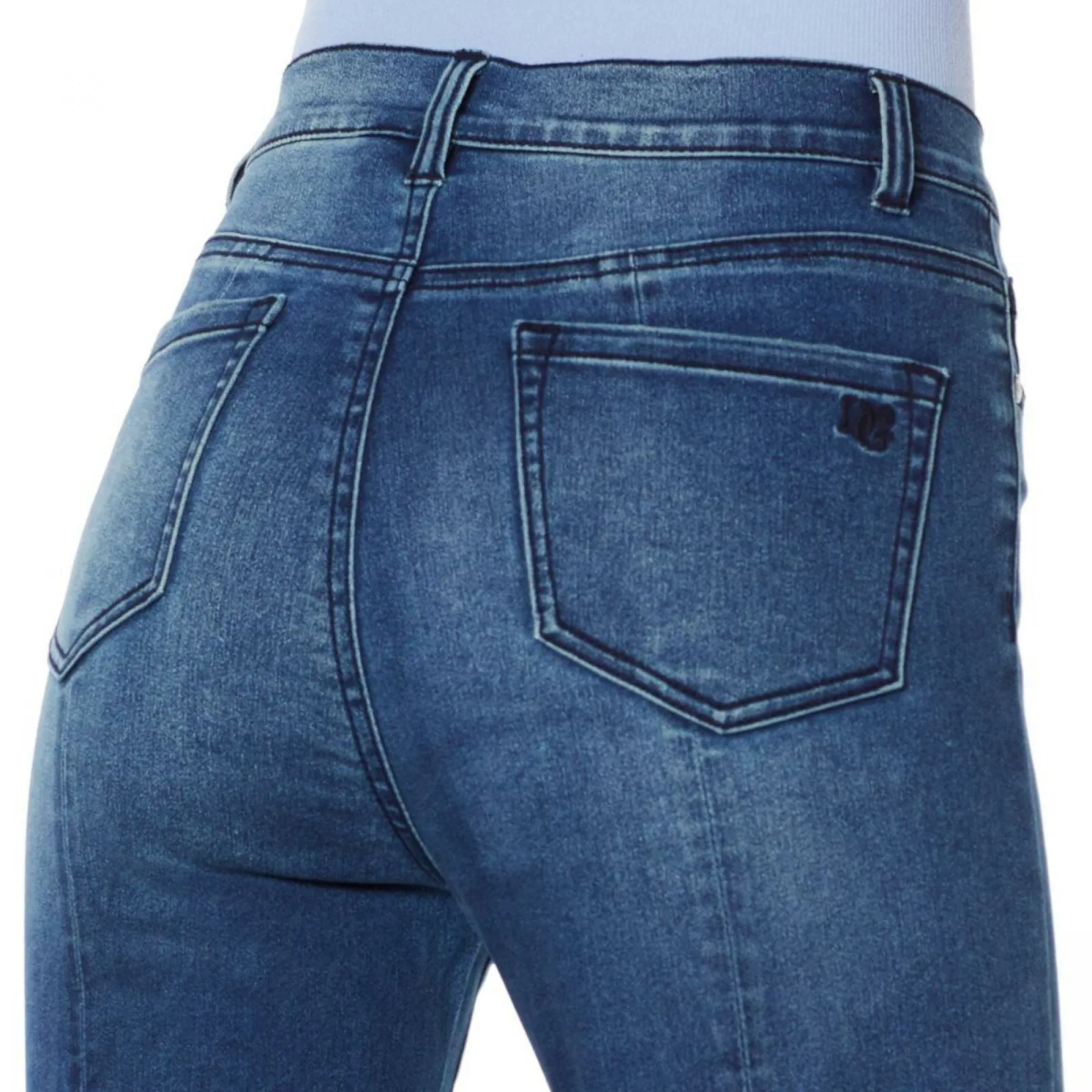 DG2 by Diane Gilman Women's Embroidered Cropped Slit Boot Cut Jeans Indigo 12