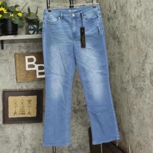 DG2 by Diane Gilman Womens Mini Bootcut Stretch Jeans Light Blue 12