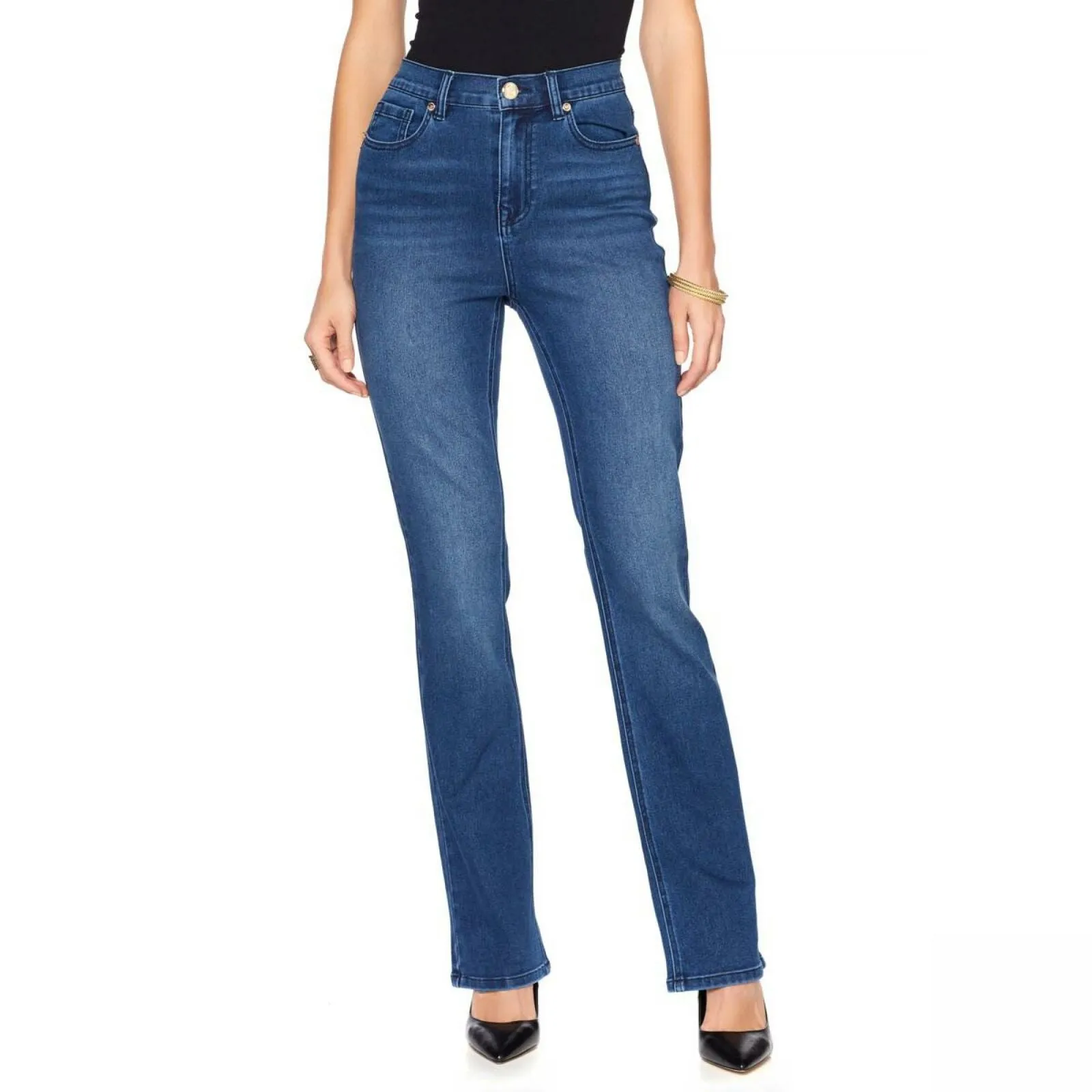 DG2 by Diane Gilman Women's Plus Size Virtual Stretch Bootcut Jeans