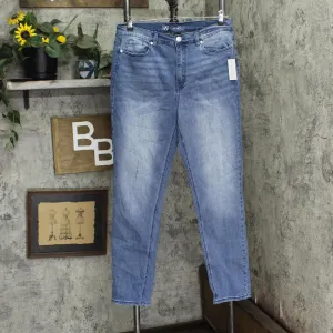 DG2 by Diane Gilman Womens Straight Leg Distressed Stretch Jeans Blue 14 Tall