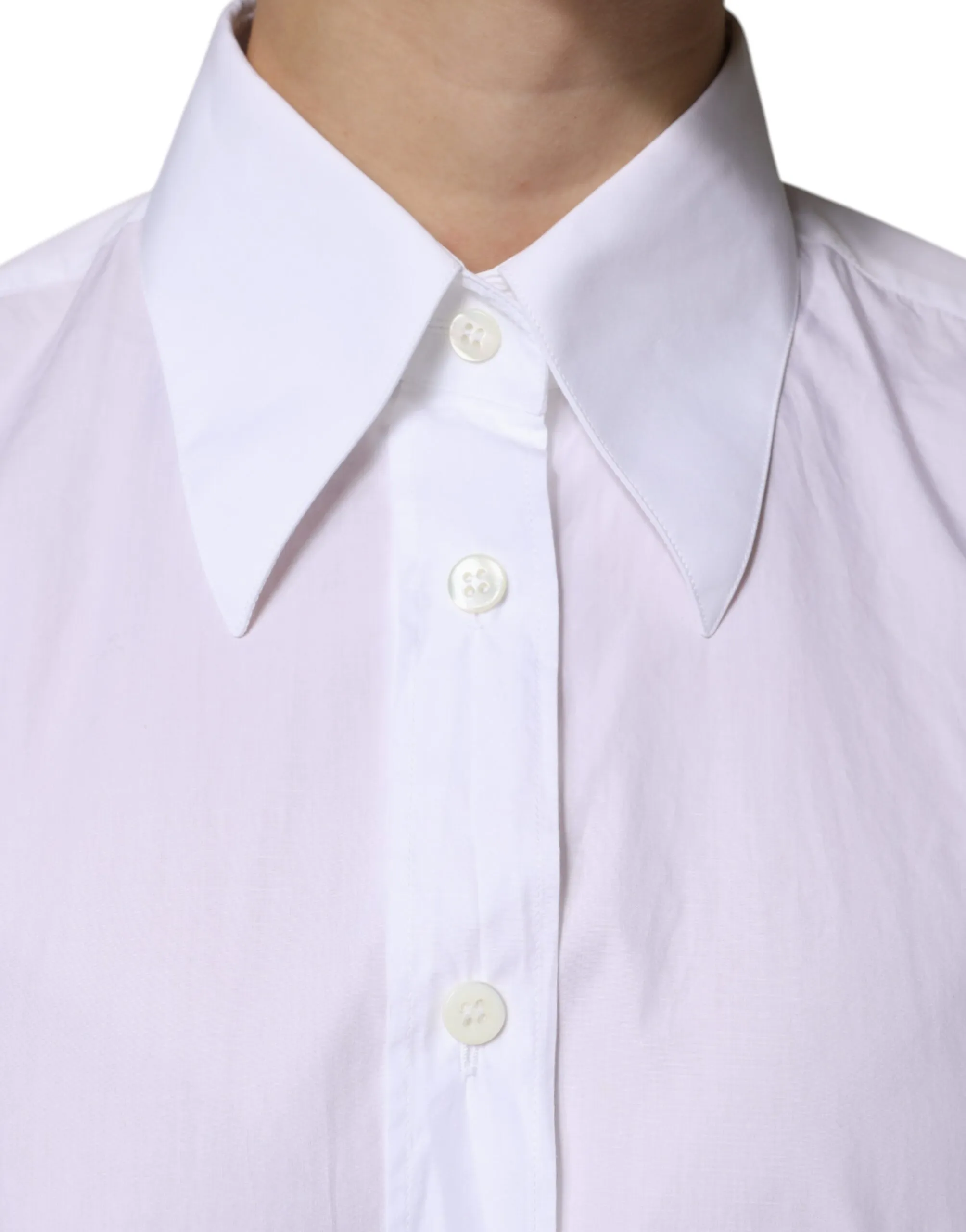 Dolce&Gabbana Women White Shirt Dress 100% Cotton Asymmetric Casual Tunic IT 38