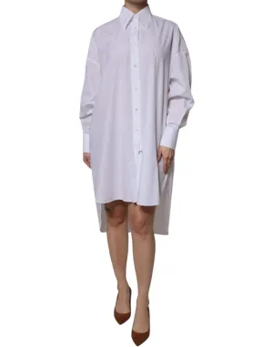 Dolce&Gabbana Women White Shirt Dress 100% Cotton Asymmetric Casual Tunic IT 38
